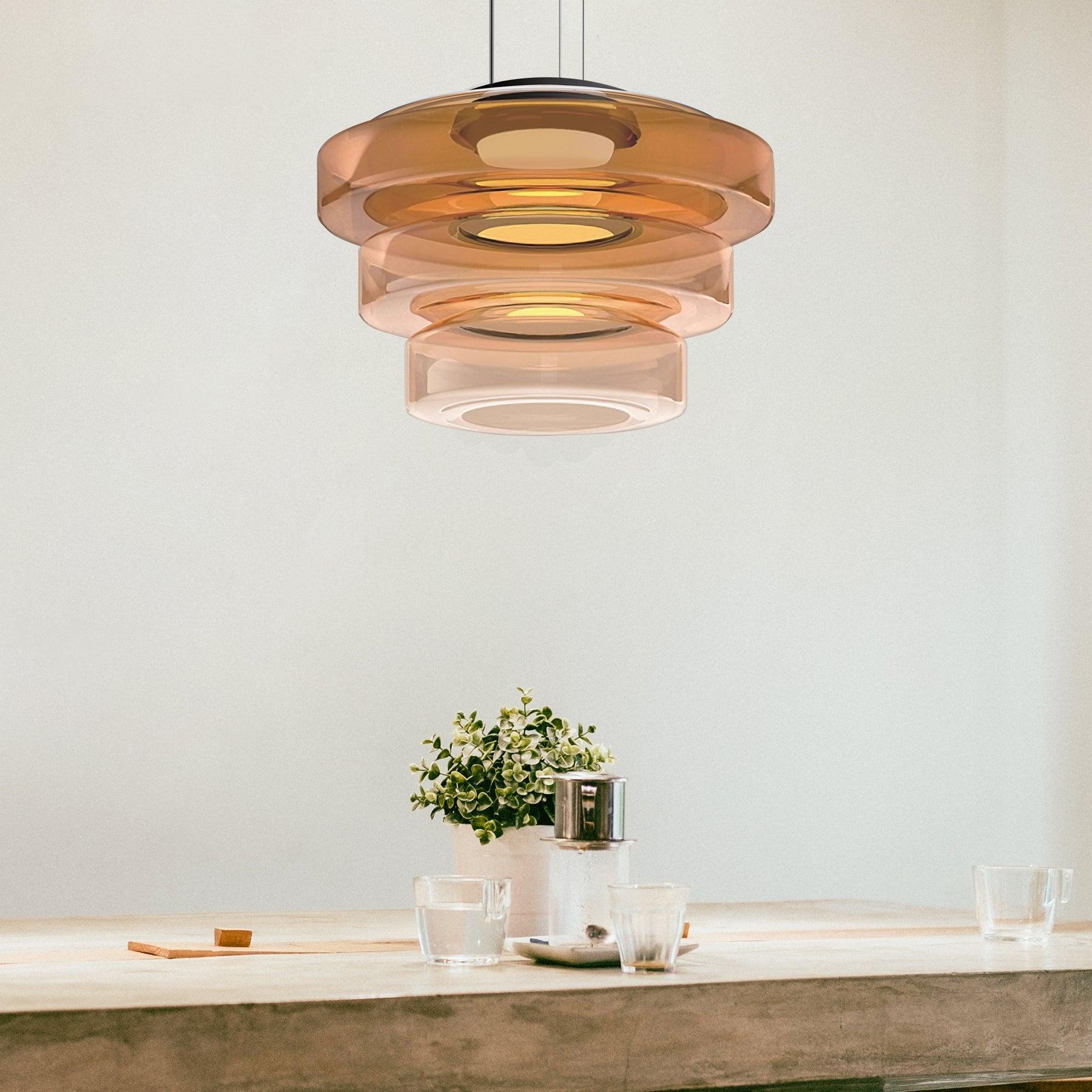Strata Glass Disc Pendant
