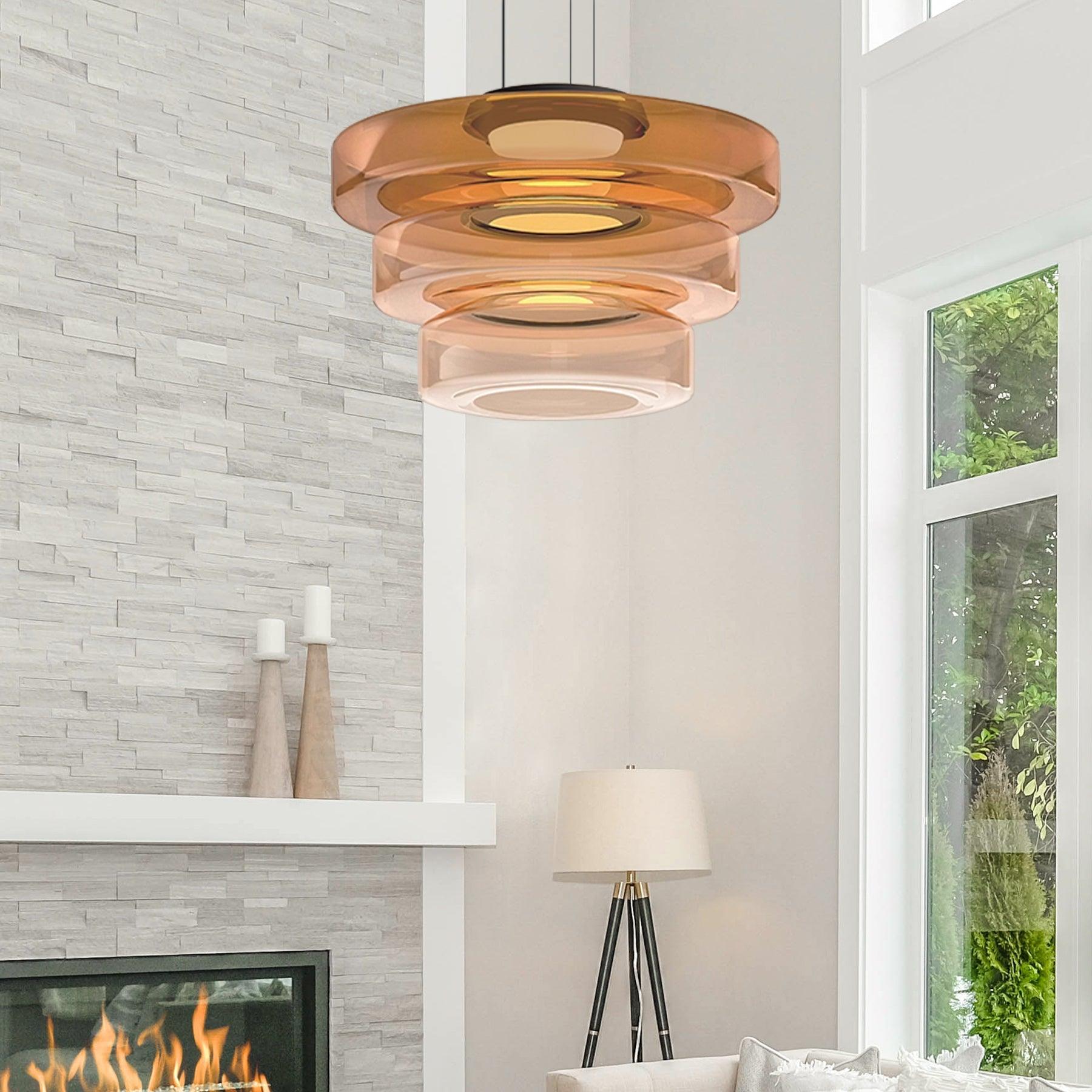 Strata Glass Disc Pendant