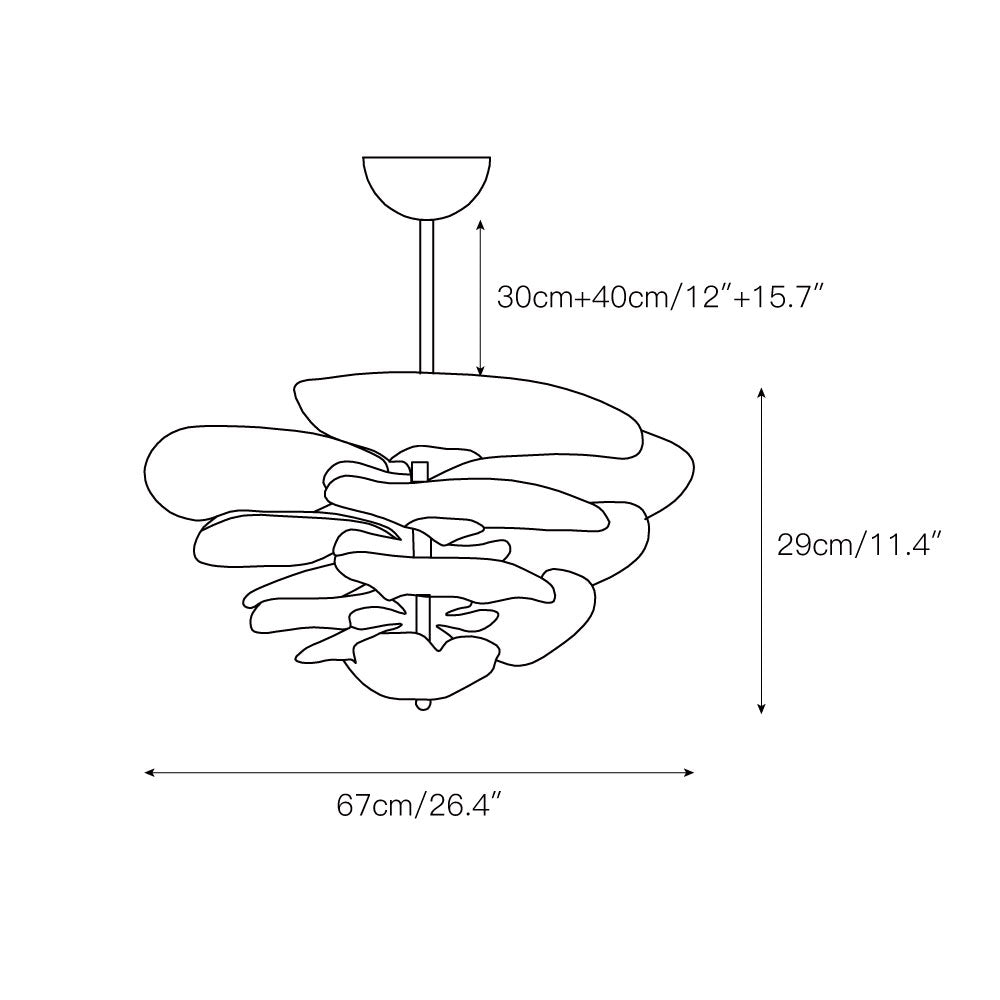 Corolla Tiered Glass Petal Chandelier