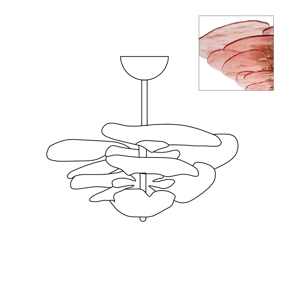 Corolla Tiered Glass Petal Chandelier