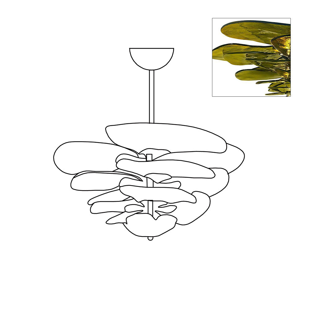 Corolla Tiered Glass Petal Chandelier