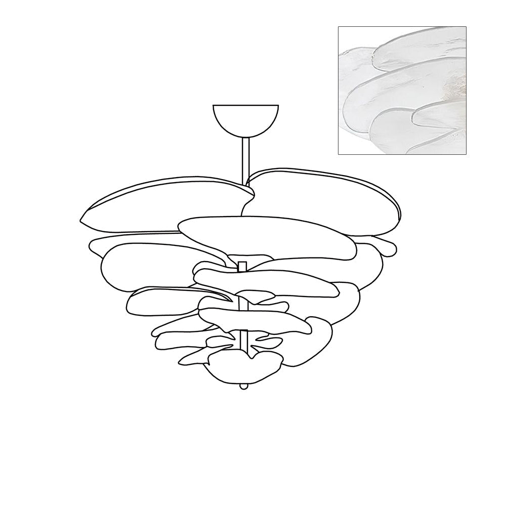 Corolla Tiered Glass Petal Chandelier