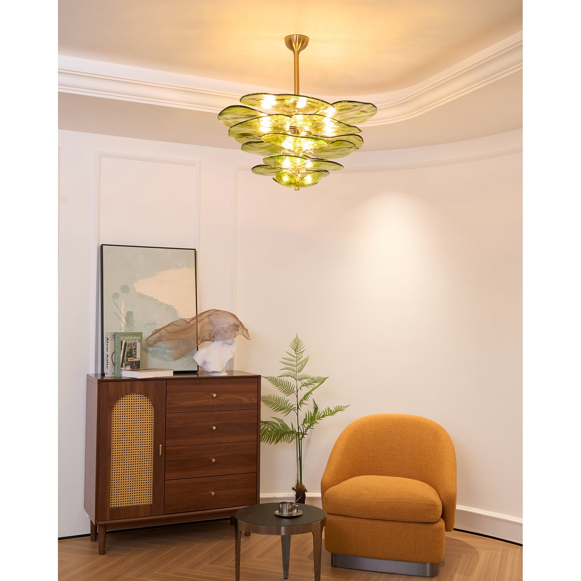 Corolla Tiered Glass Petal Chandelier