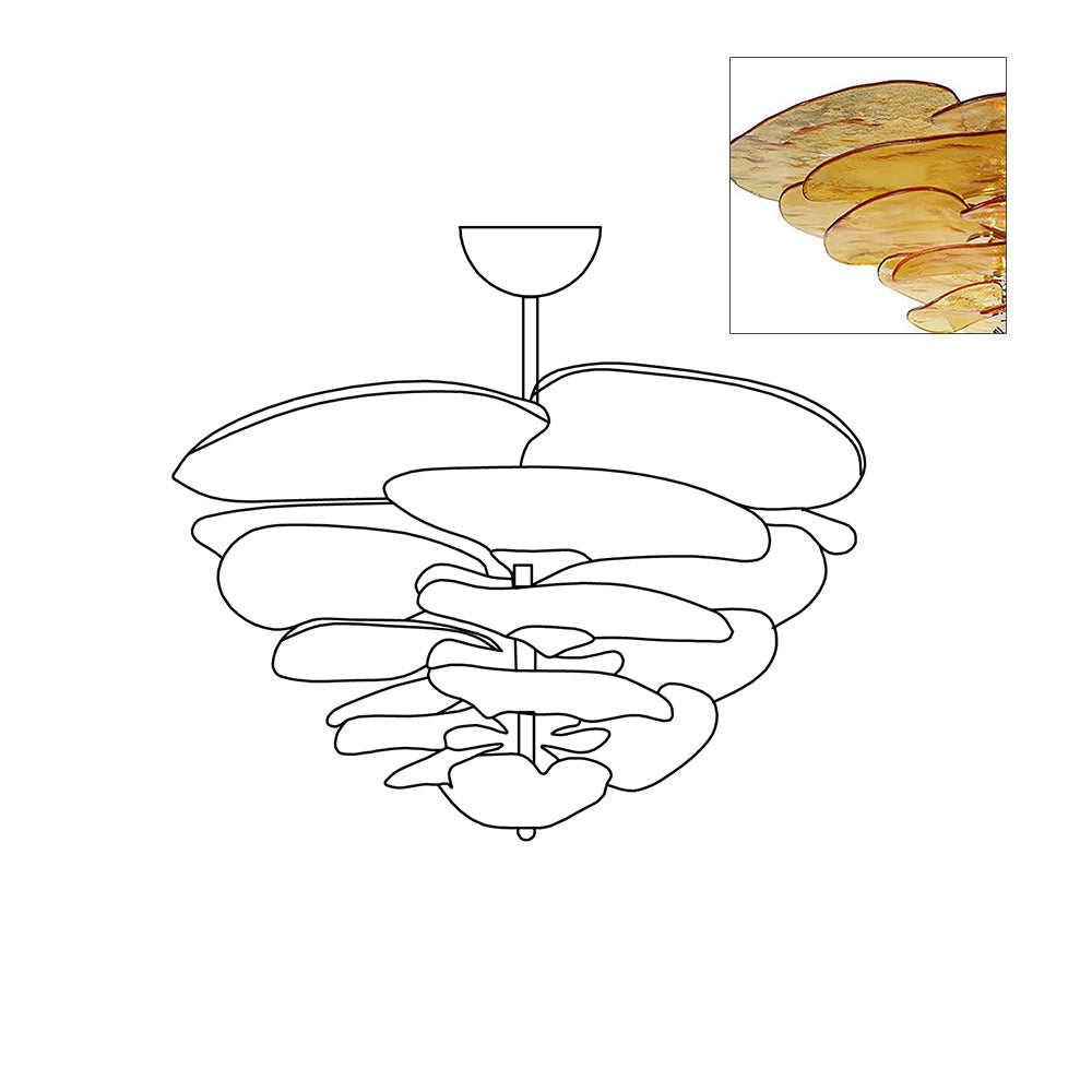 Corolla Tiered Glass Petal Chandelier