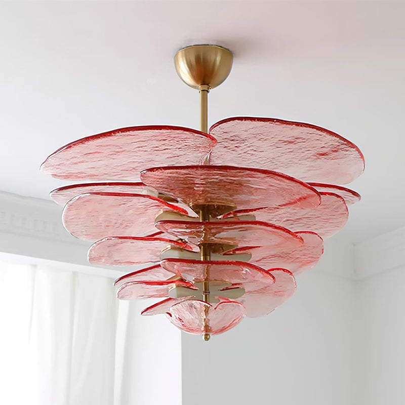 Corolla Tiered Glass Petal Chandelier