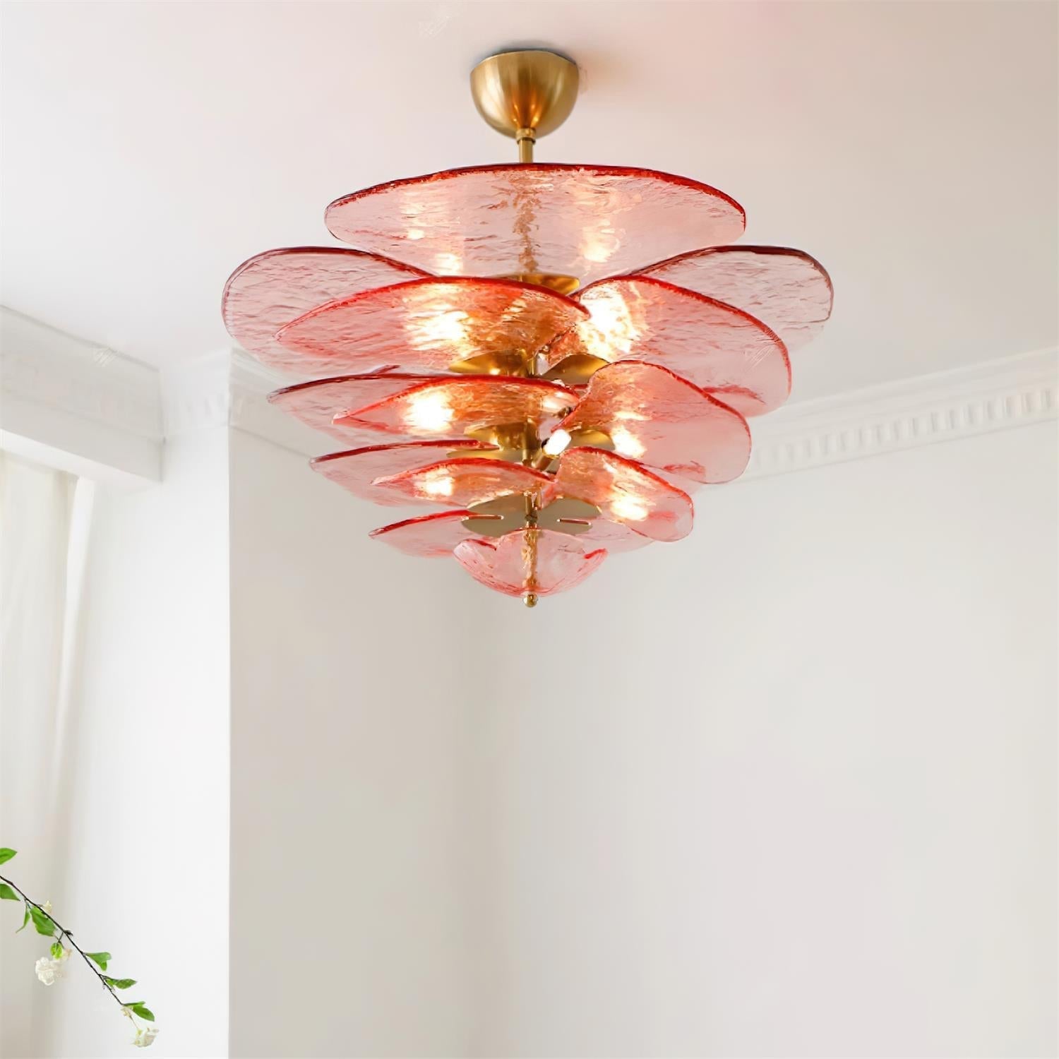 Corolla Tiered Glass Petal Chandelier