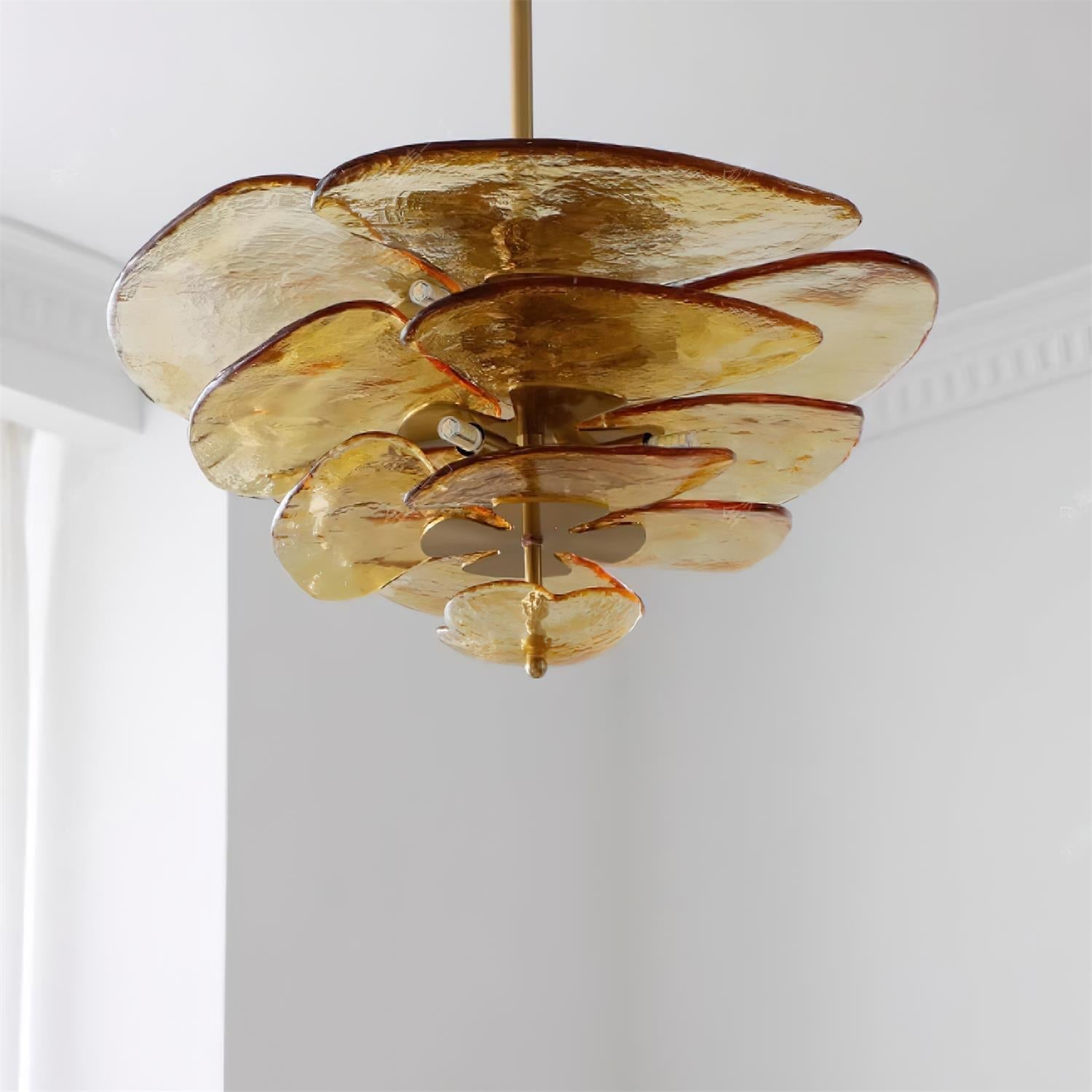 Corolla Tiered Glass Petal Chandelier