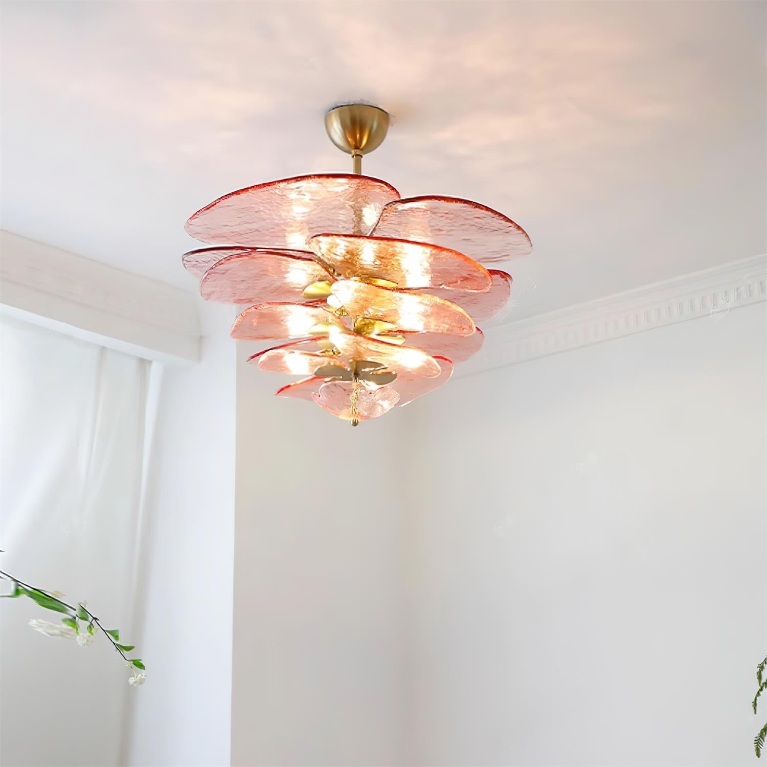 Corolla Tiered Glass Petal Chandelier