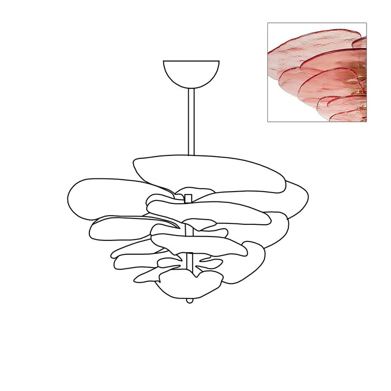 Corolla Tiered Glass Petal Chandelier