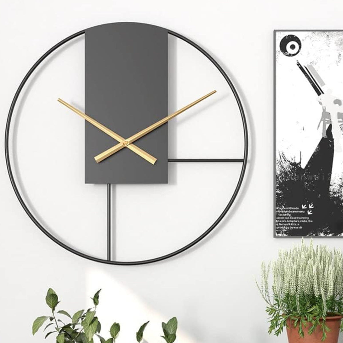 Japandi Black Frame Wall Clock