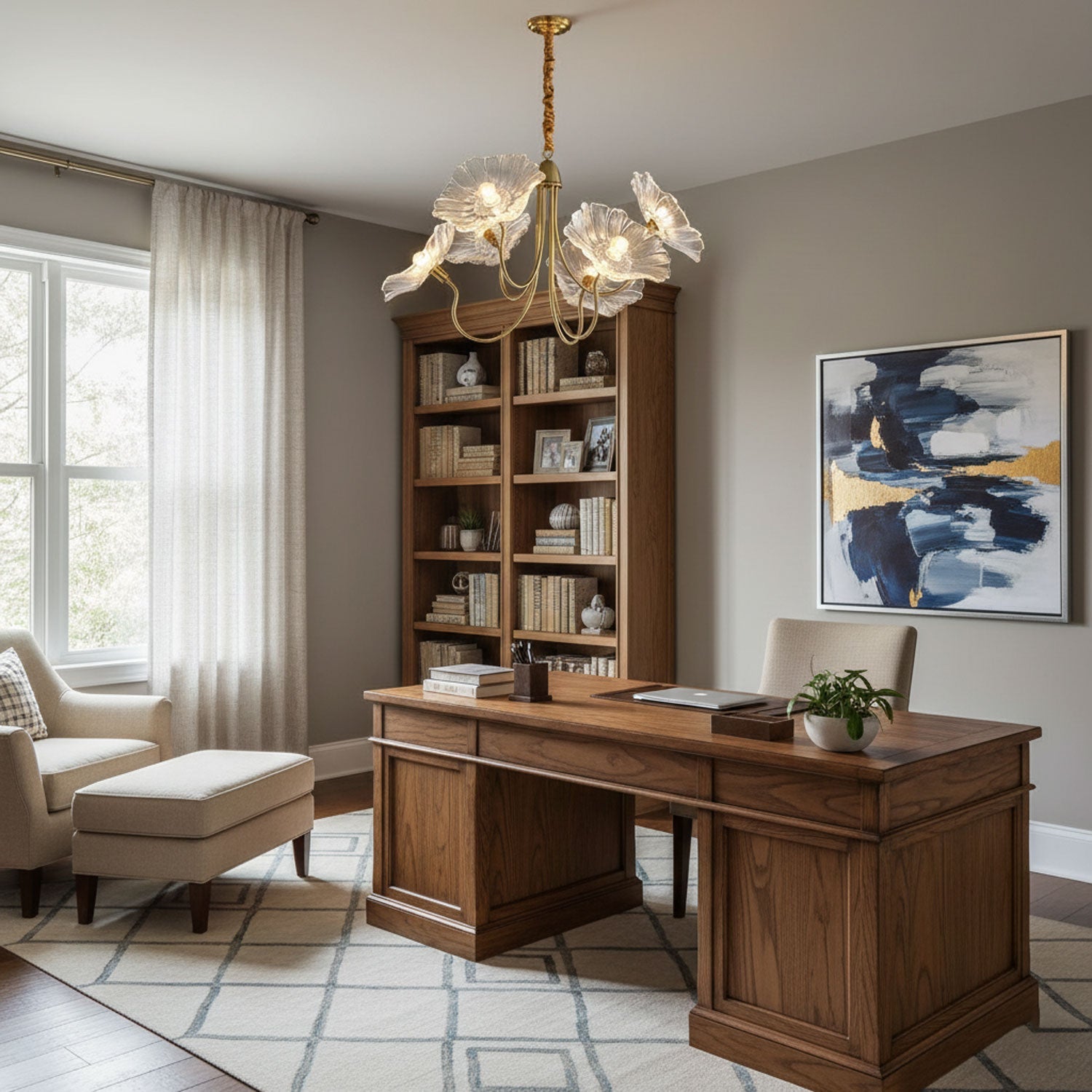 Verdal Frosted Leaf Chandelier