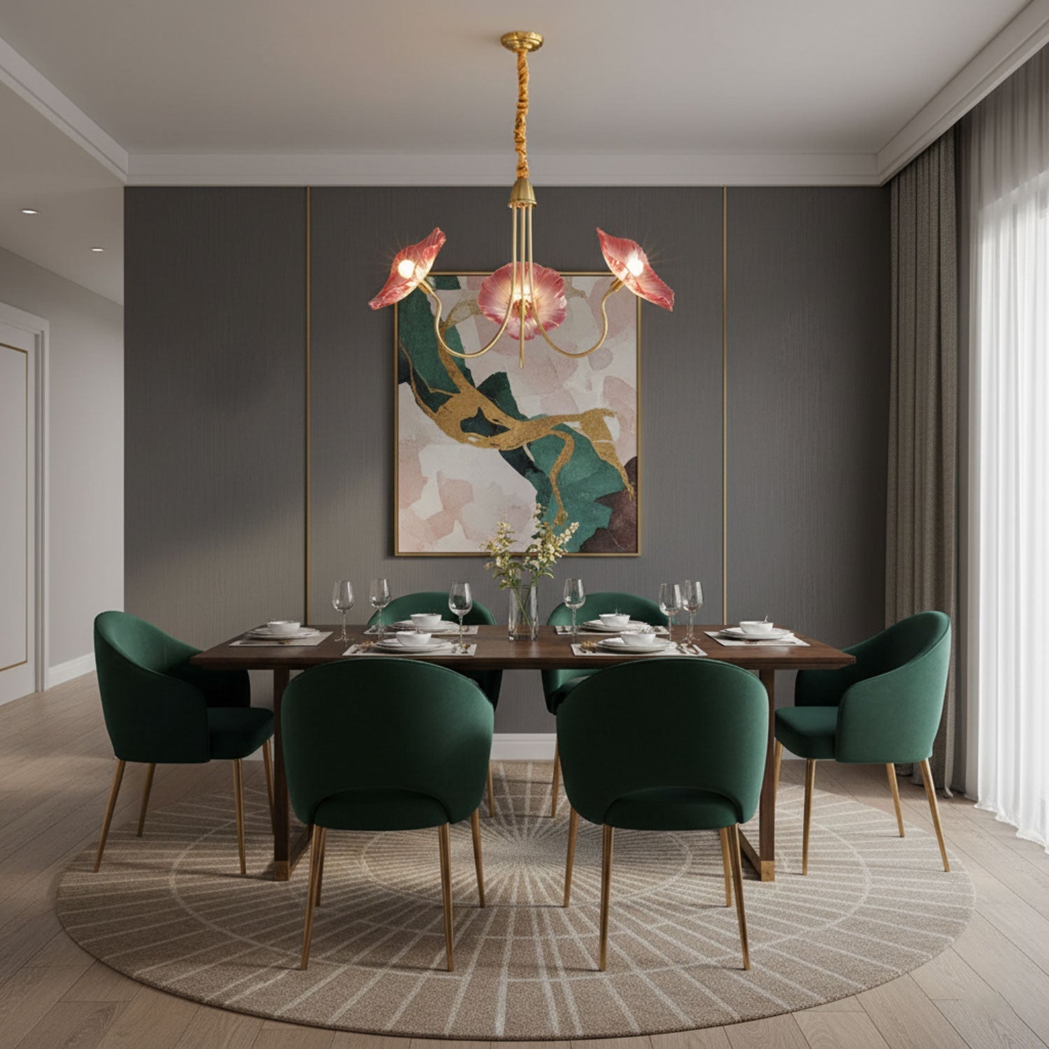 Verdal Frosted Leaf Chandelier