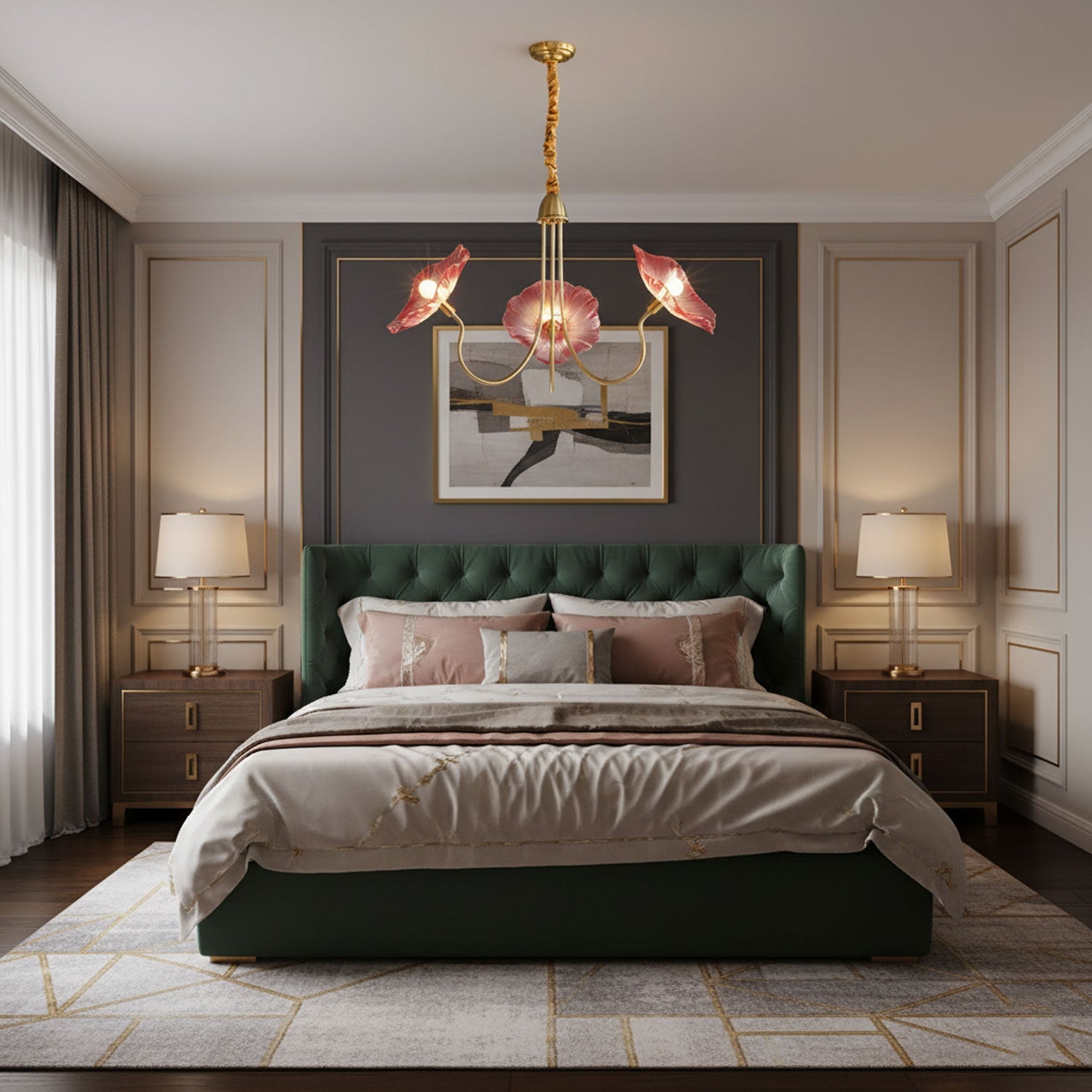 Verdal Frosted Leaf Chandelier