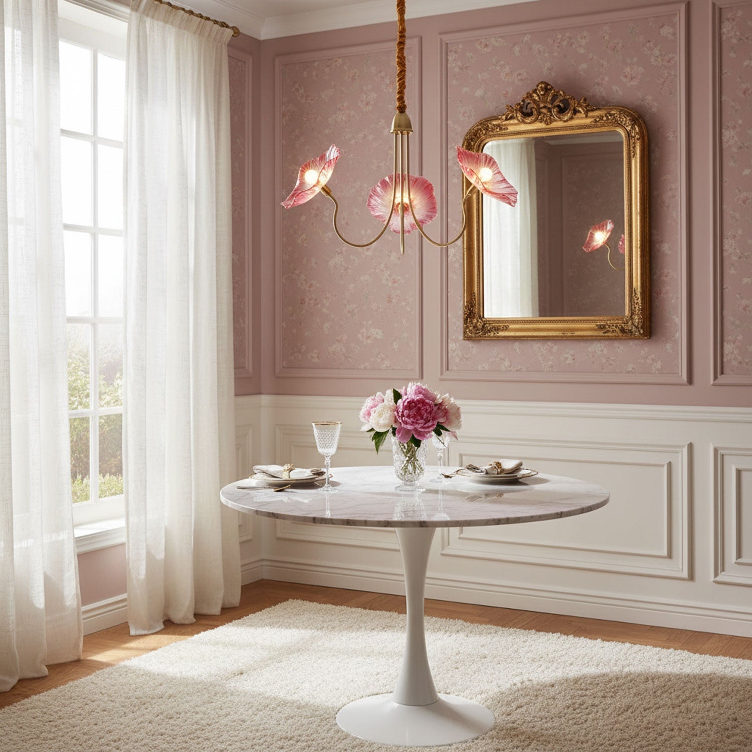 Verdal Frosted Leaf Chandelier