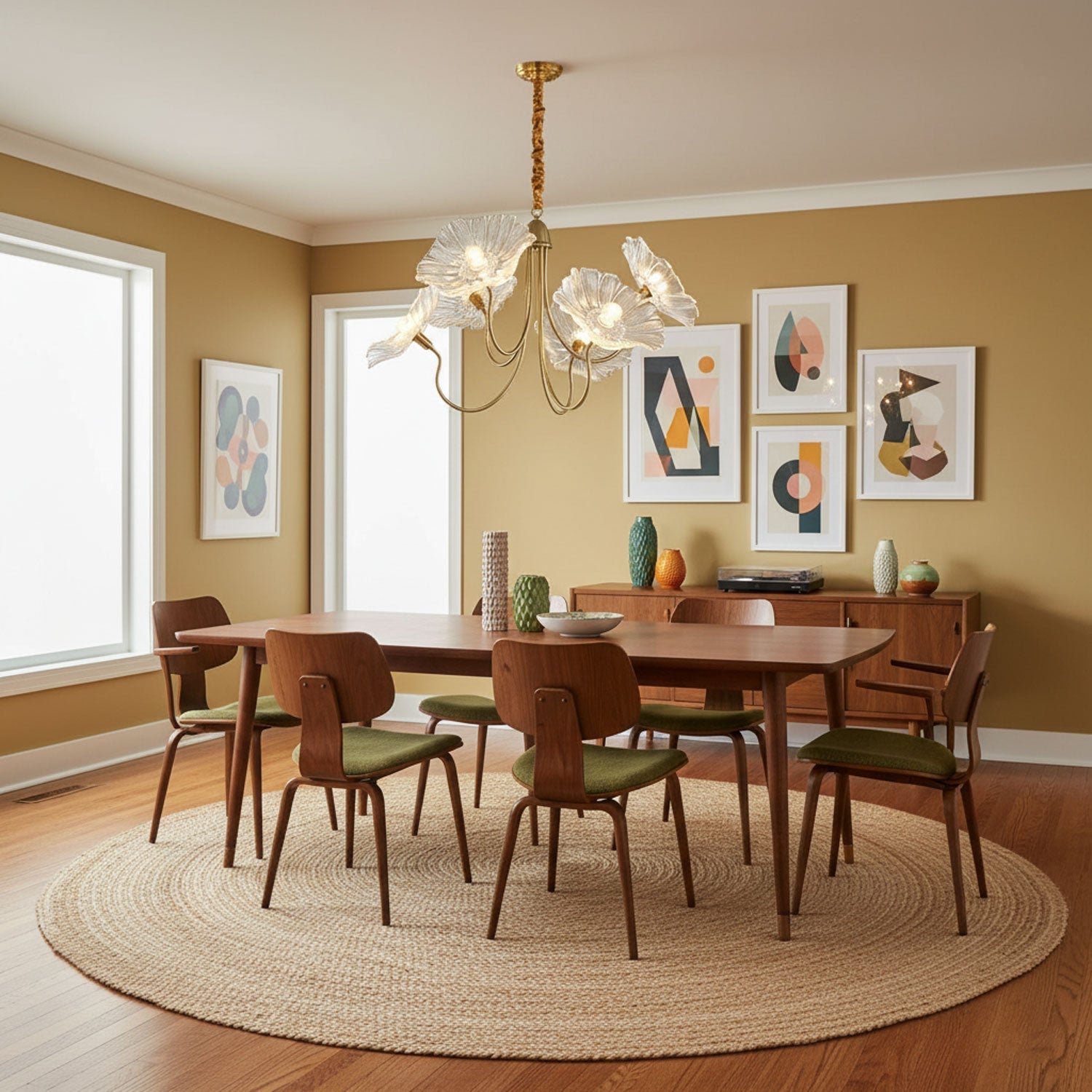 Verdal Frosted Leaf Chandelier