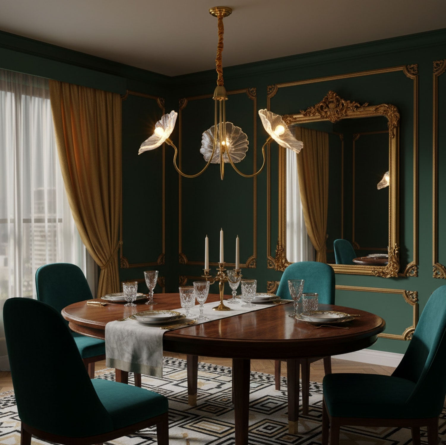 Verdal Frosted Leaf Chandelier