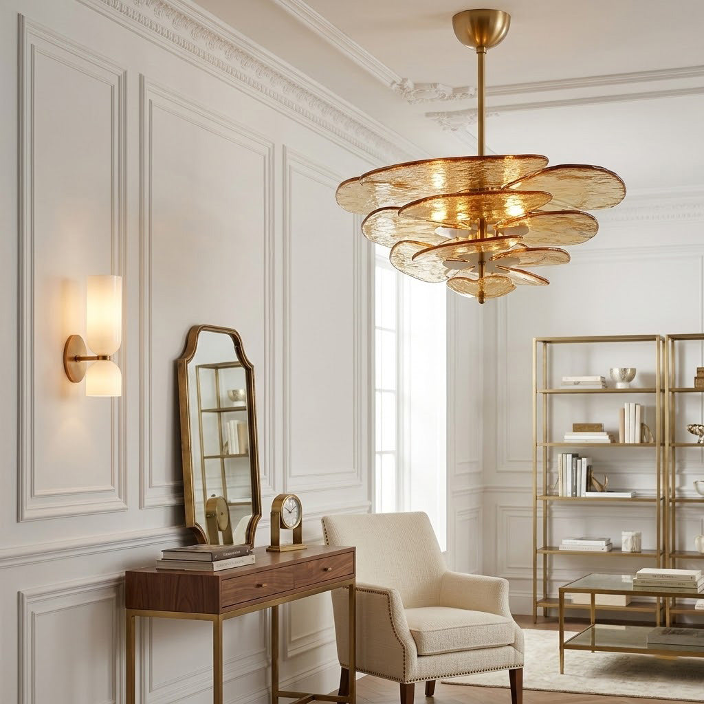 Corolla Tiered Glass Petal Chandelier