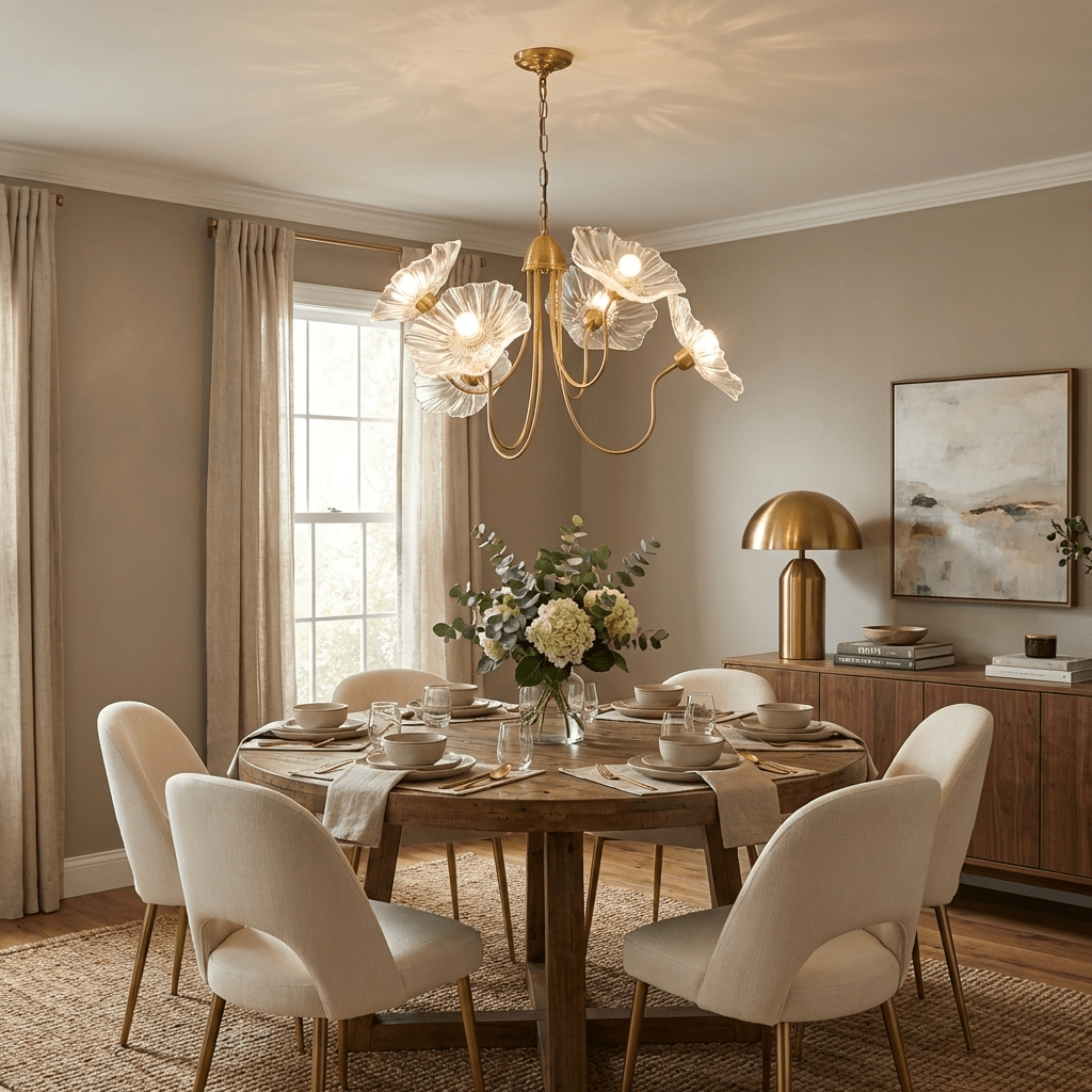 Verdal Frosted Leaf Chandelier