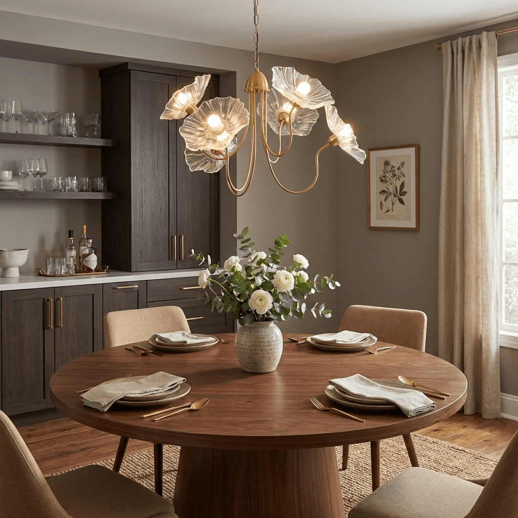 Verdal Frosted Leaf Chandelier