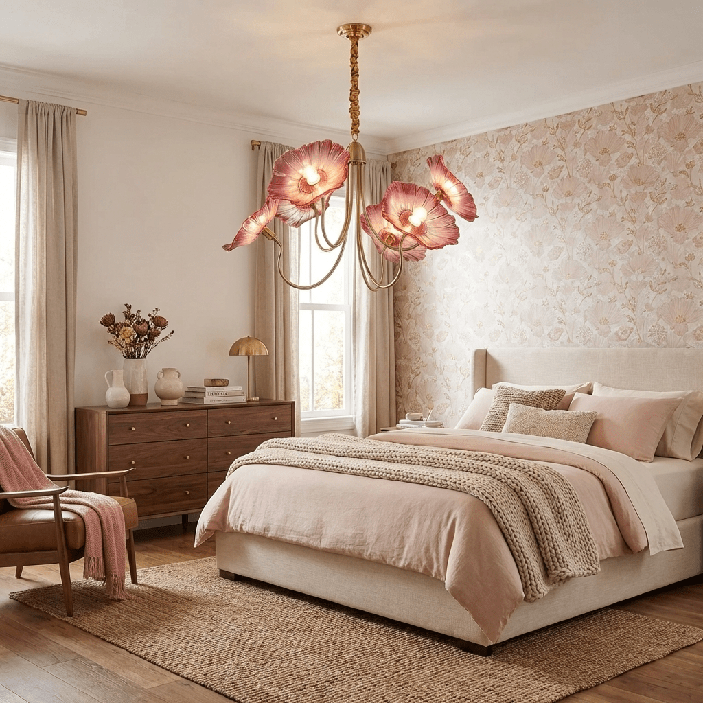 Verdal Frosted Leaf Chandelier