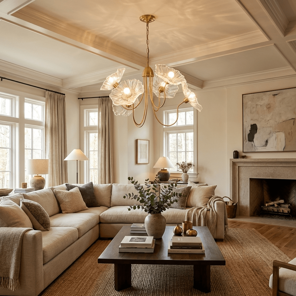 Verdal Frosted Leaf Chandelier