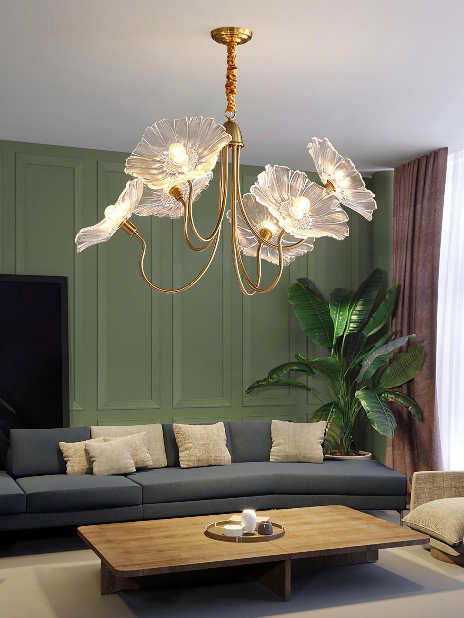 Verdal Frosted Leaf Chandelier