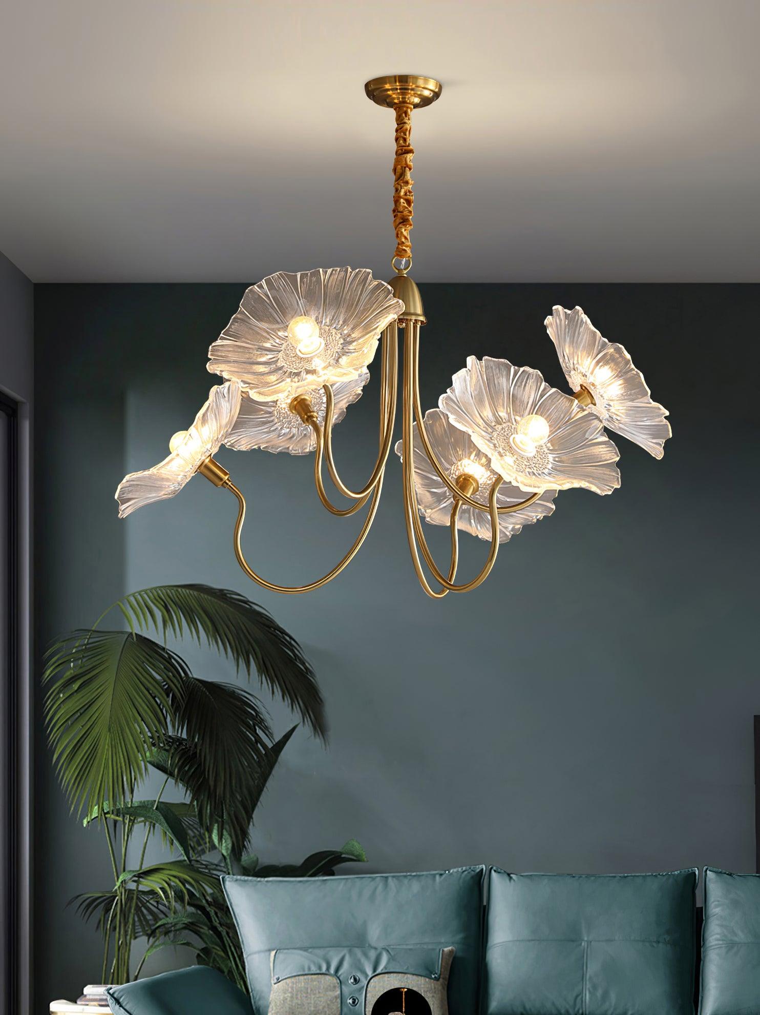 Verdal Frosted Leaf Chandelier