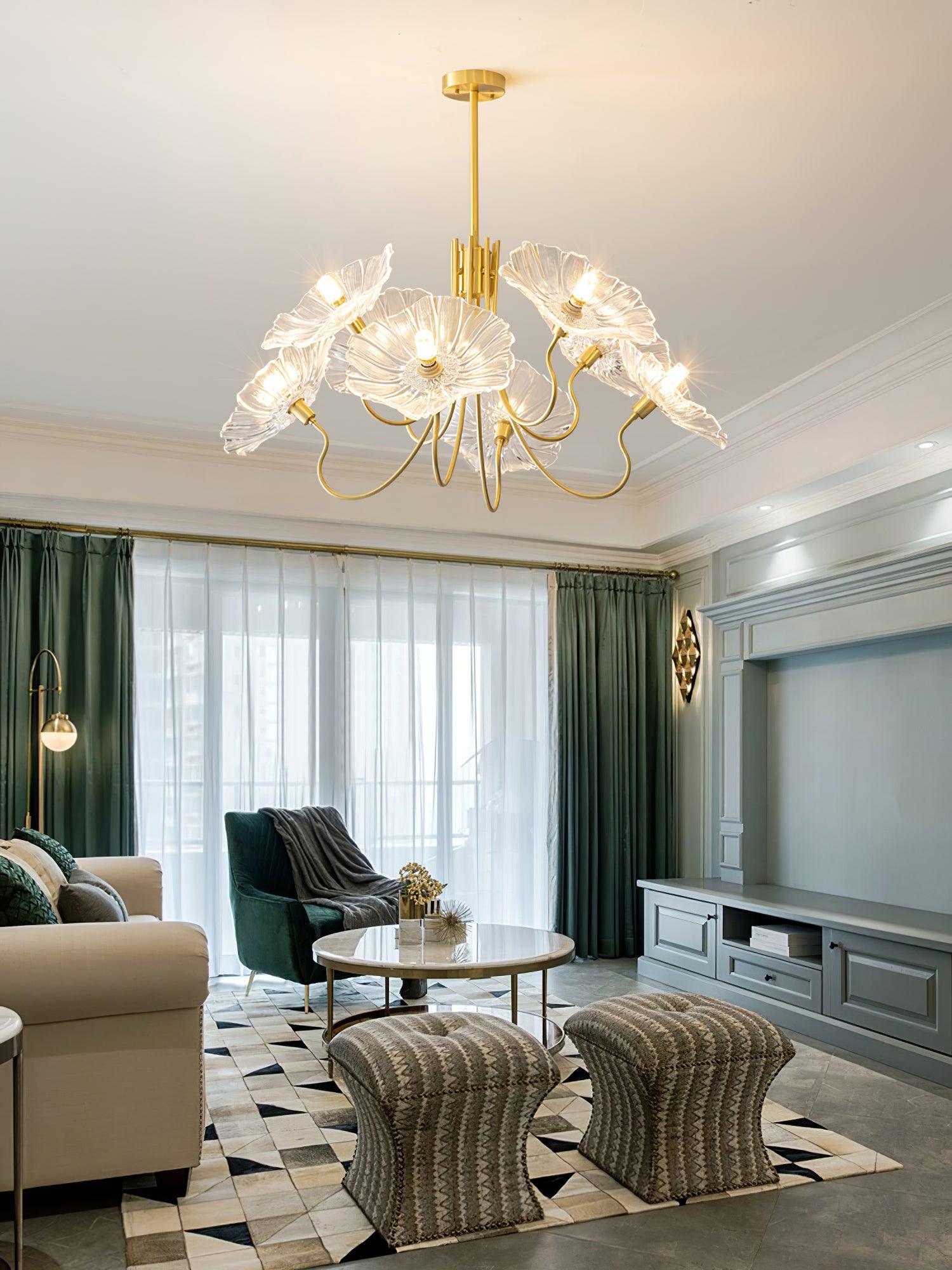 Verdal Frosted Leaf Chandelier