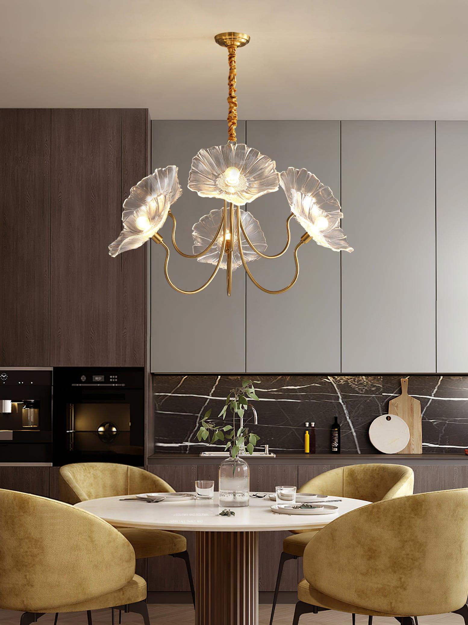 Verdal Frosted Leaf Chandelier