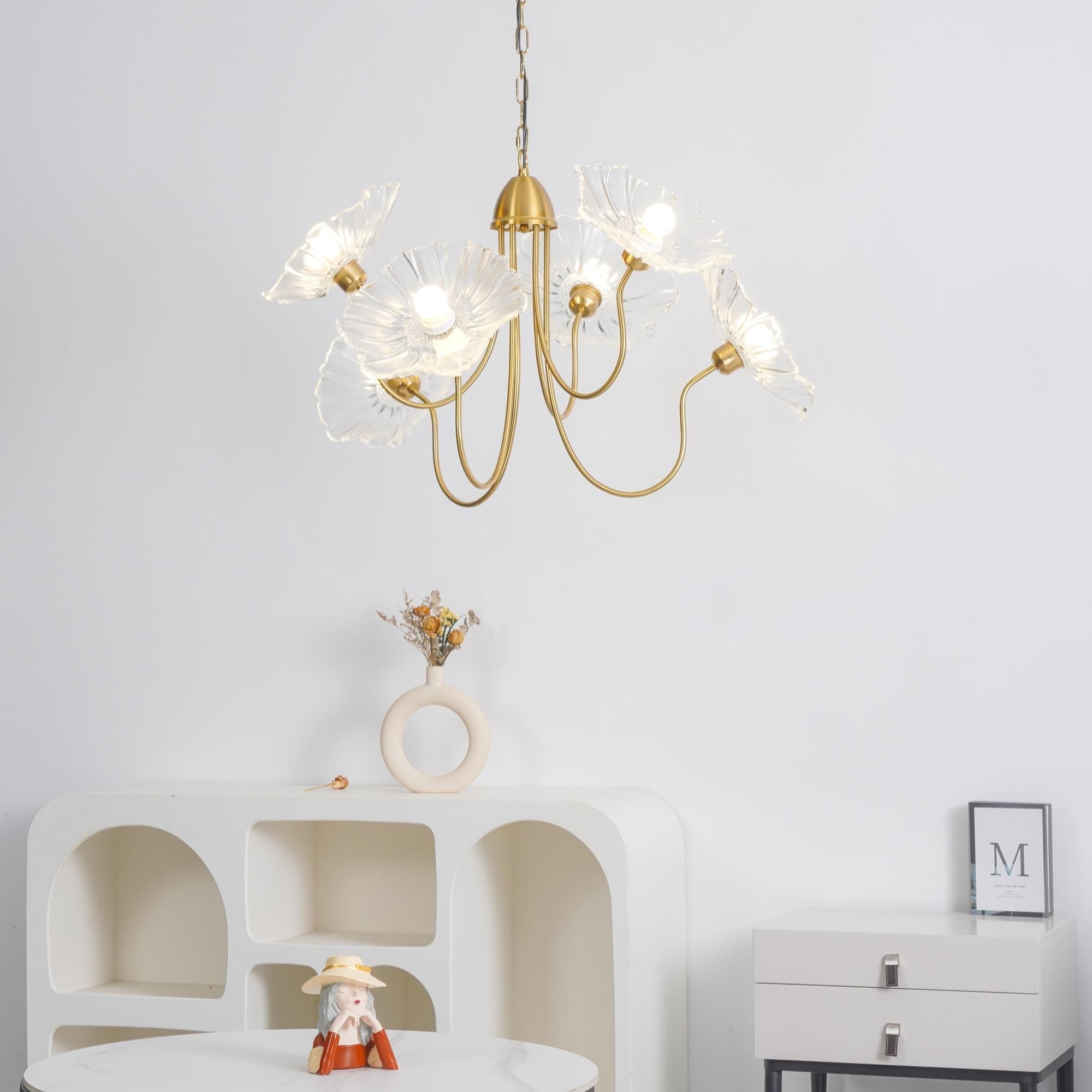 Verdal Frosted Leaf Chandelier