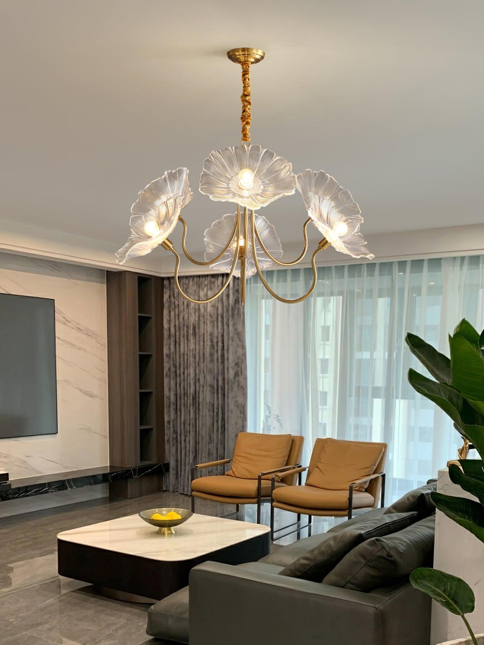 Verdal Frosted Leaf Chandelier