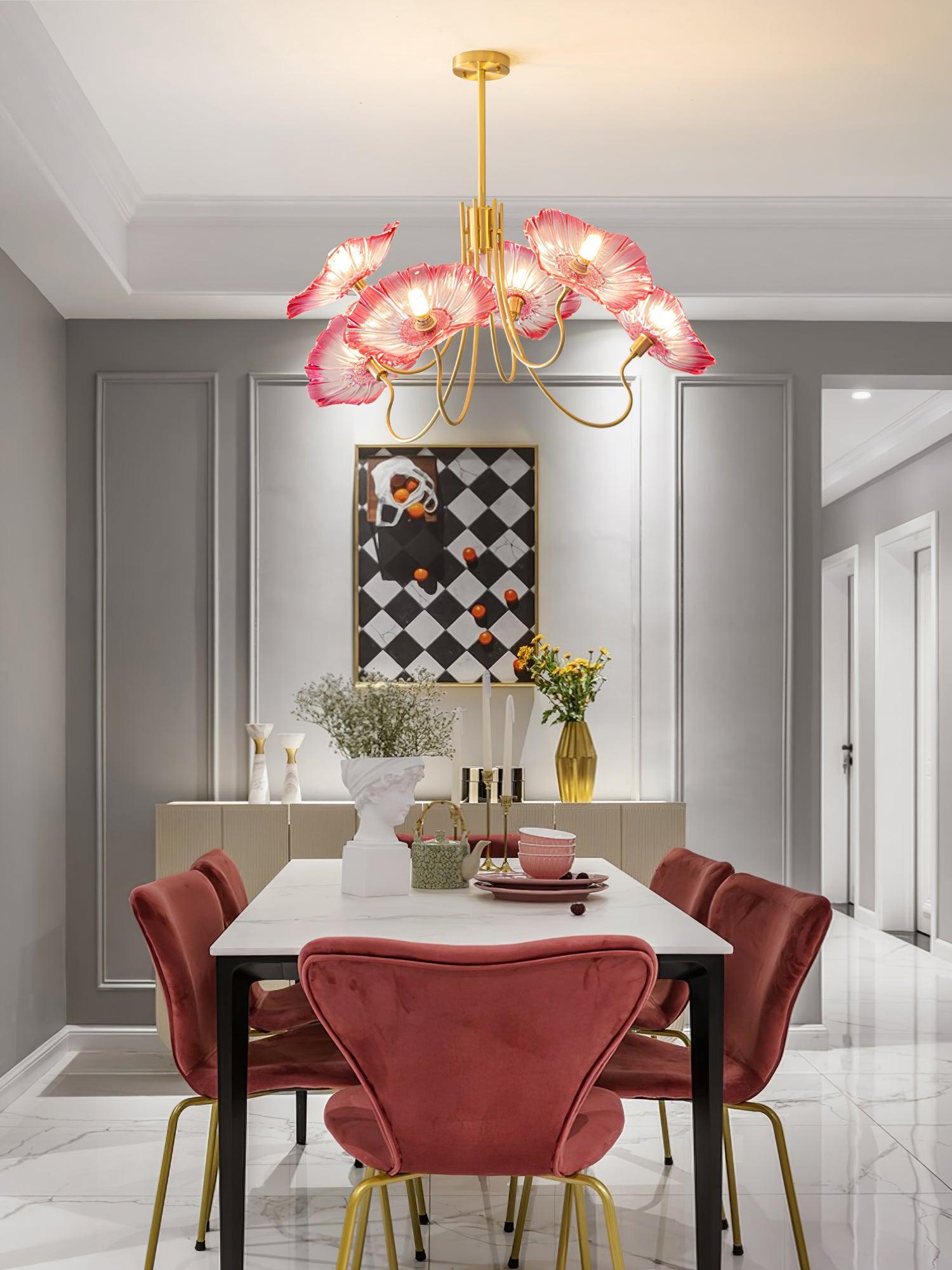 Verdal Frosted Leaf Chandelier