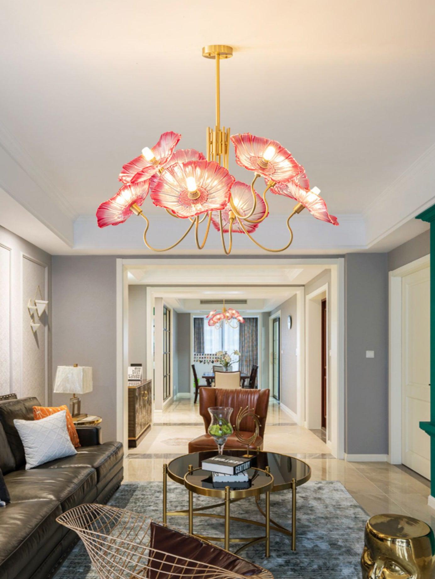 Verdal Frosted Leaf Chandelier