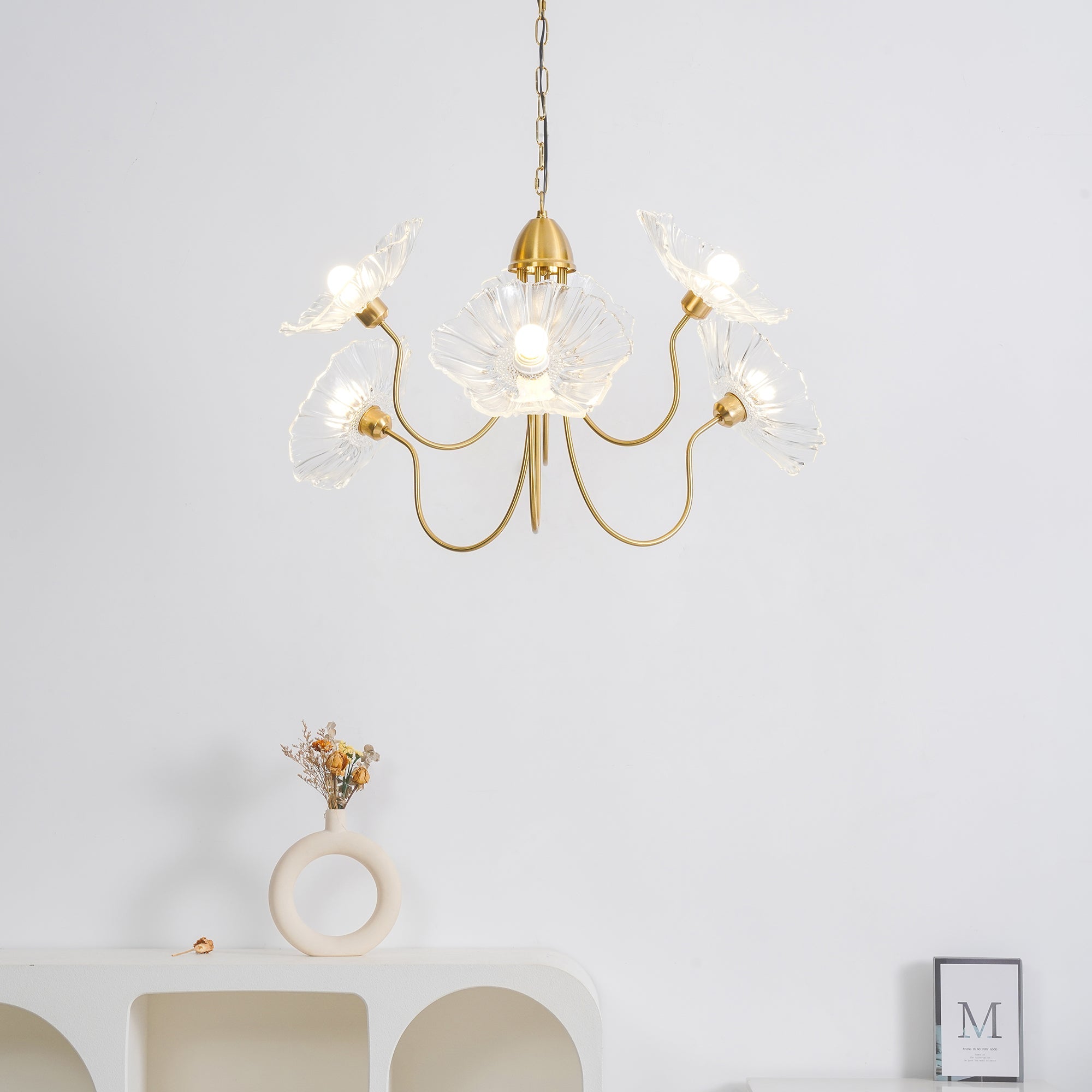Verdal Frosted Leaf Chandelier