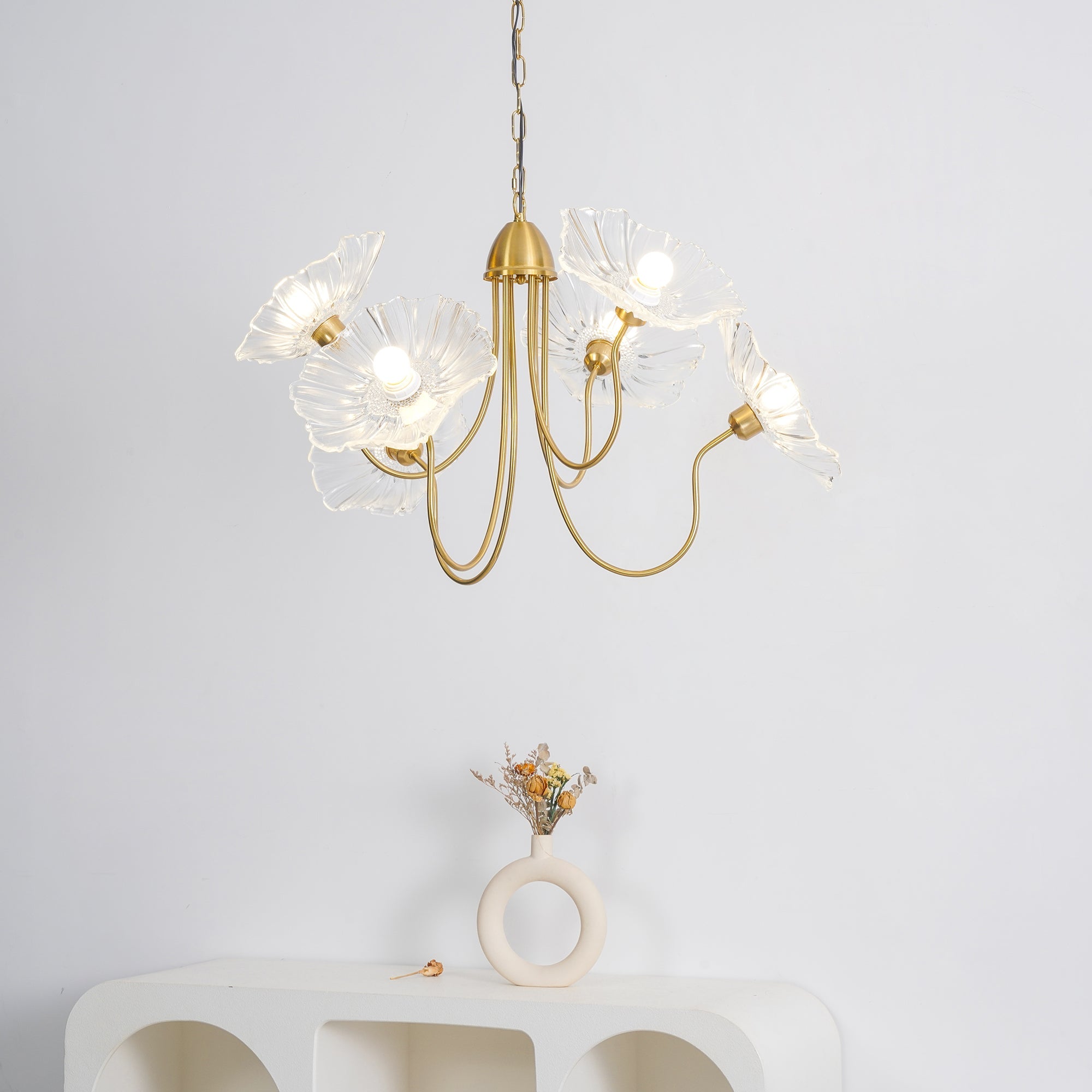 Verdal Frosted Leaf Chandelier