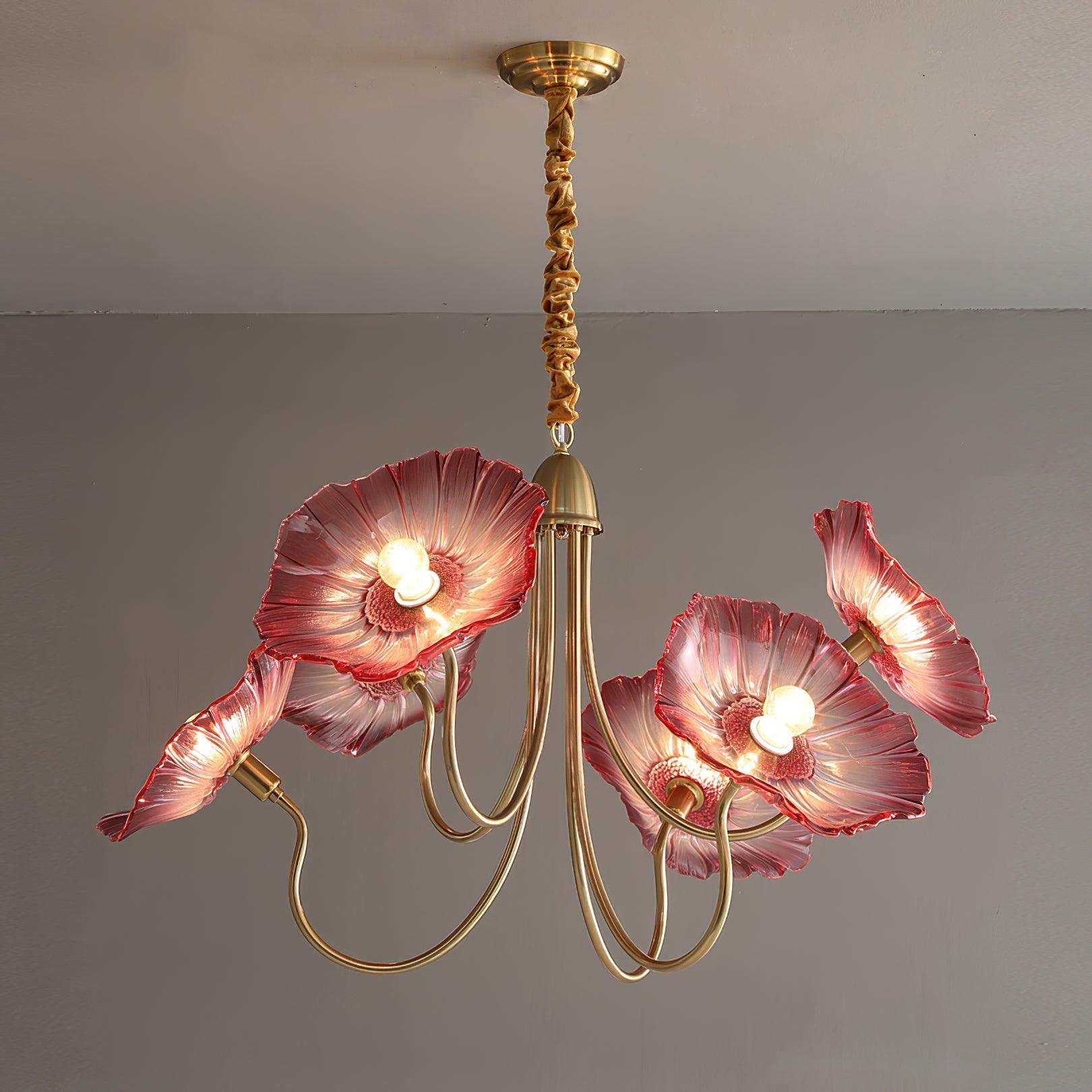Verdal Frosted Leaf Chandelier