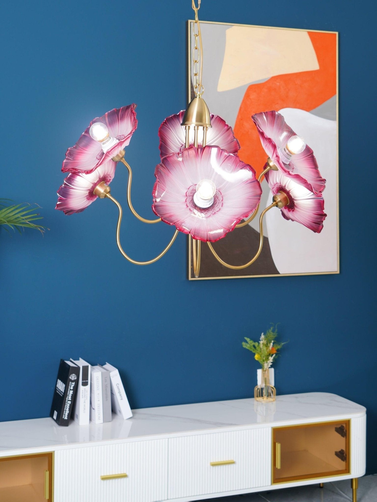 Verdal Frosted Leaf Chandelier