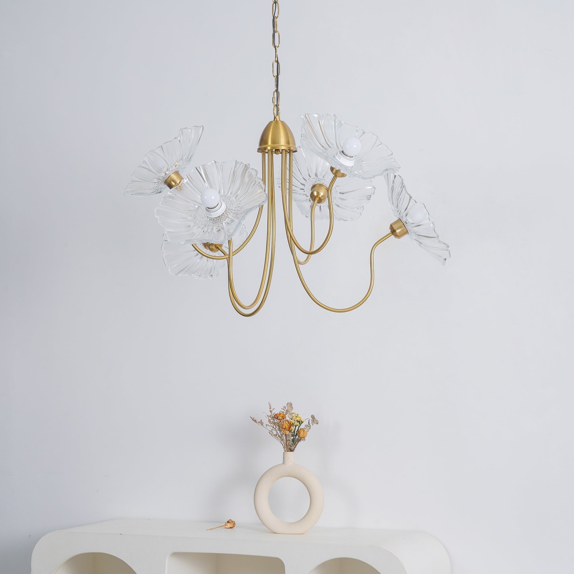 Verdal Frosted Leaf Chandelier
