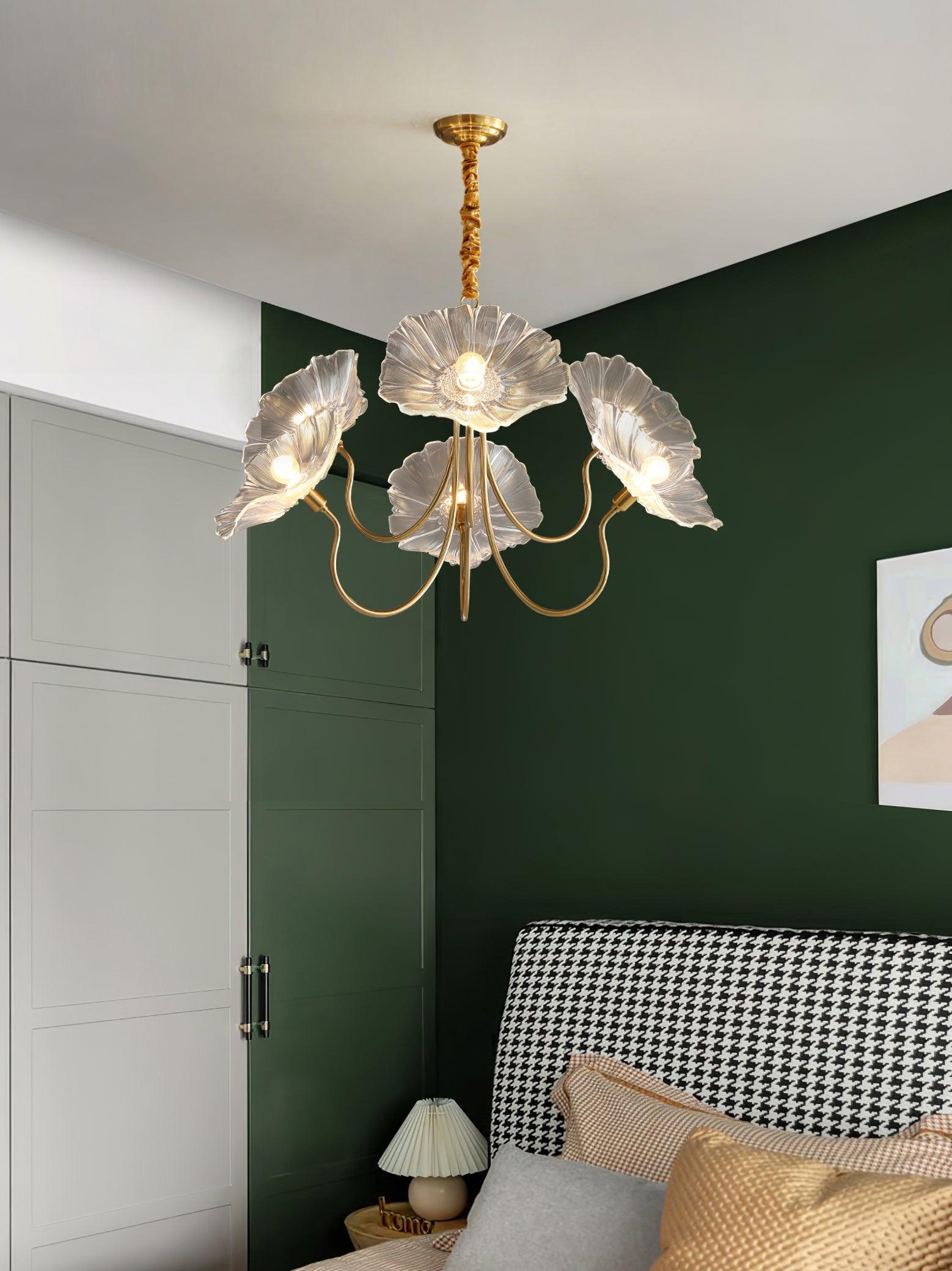 Verdal Frosted Leaf Chandelier