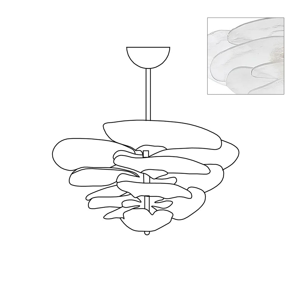 Corolla Tiered Glass Petal Chandelier