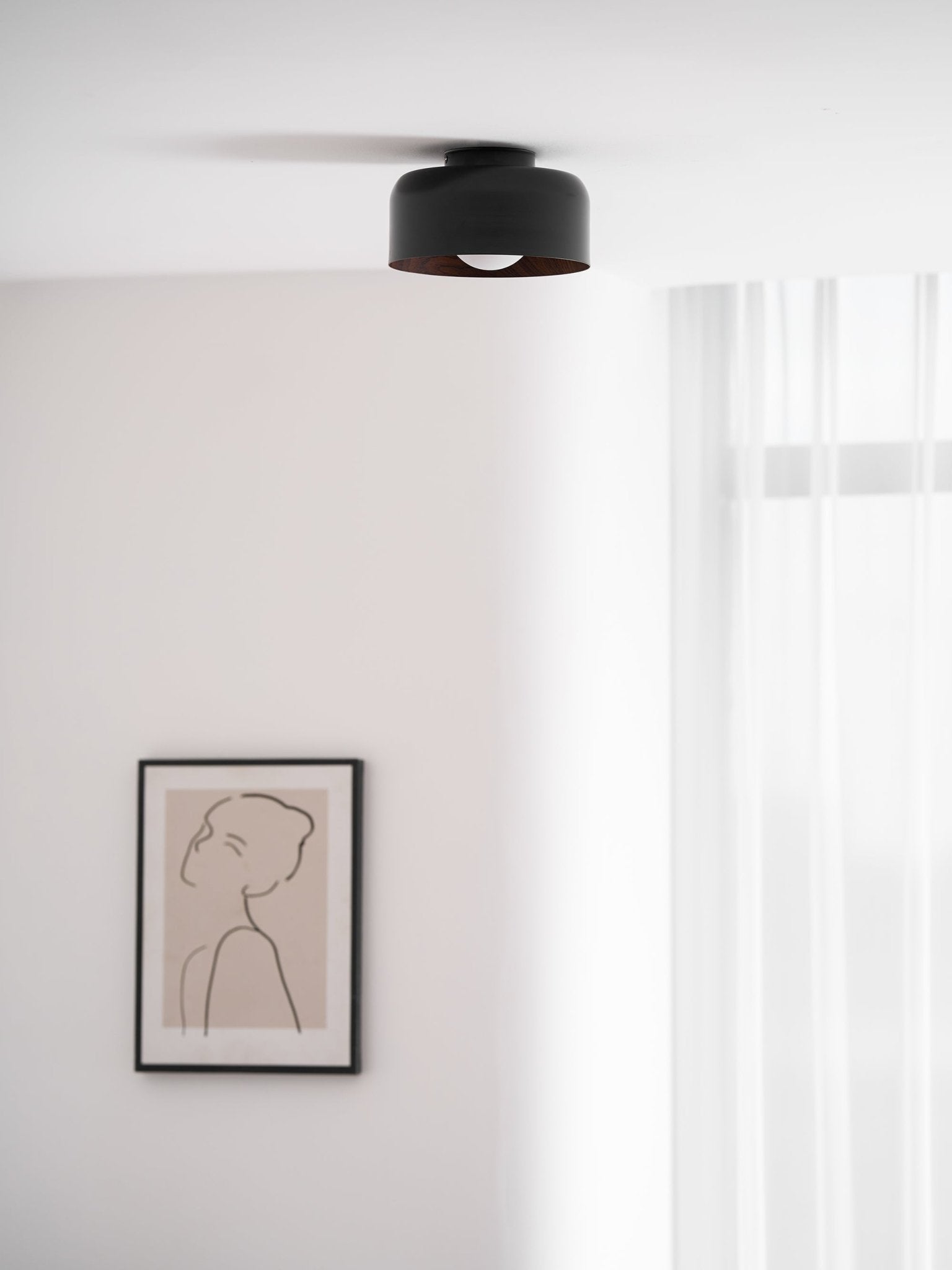 Nimbus Wood-Grain Globe Flush Mount