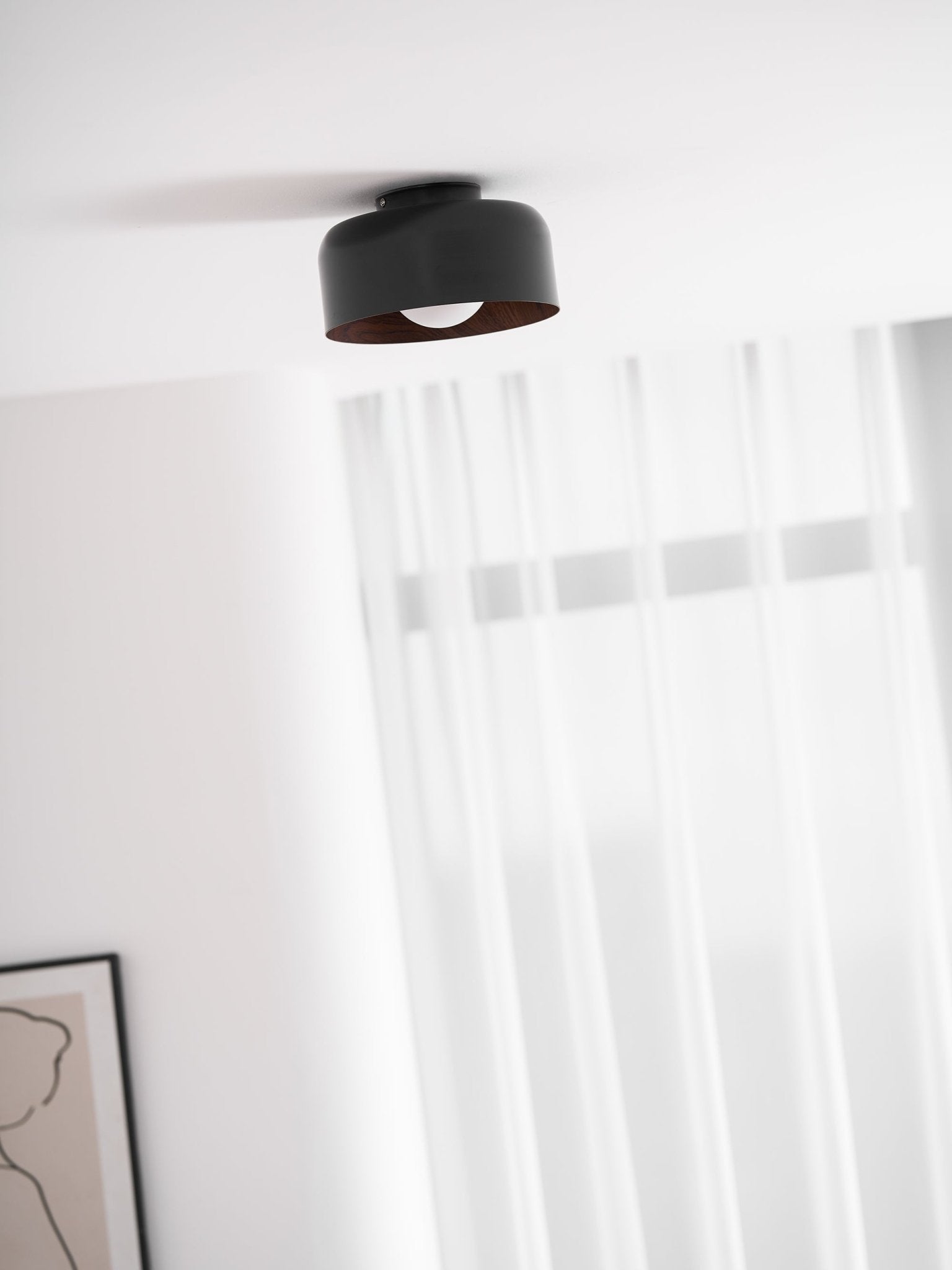 Nimbus Wood-Grain Globe Flush Mount