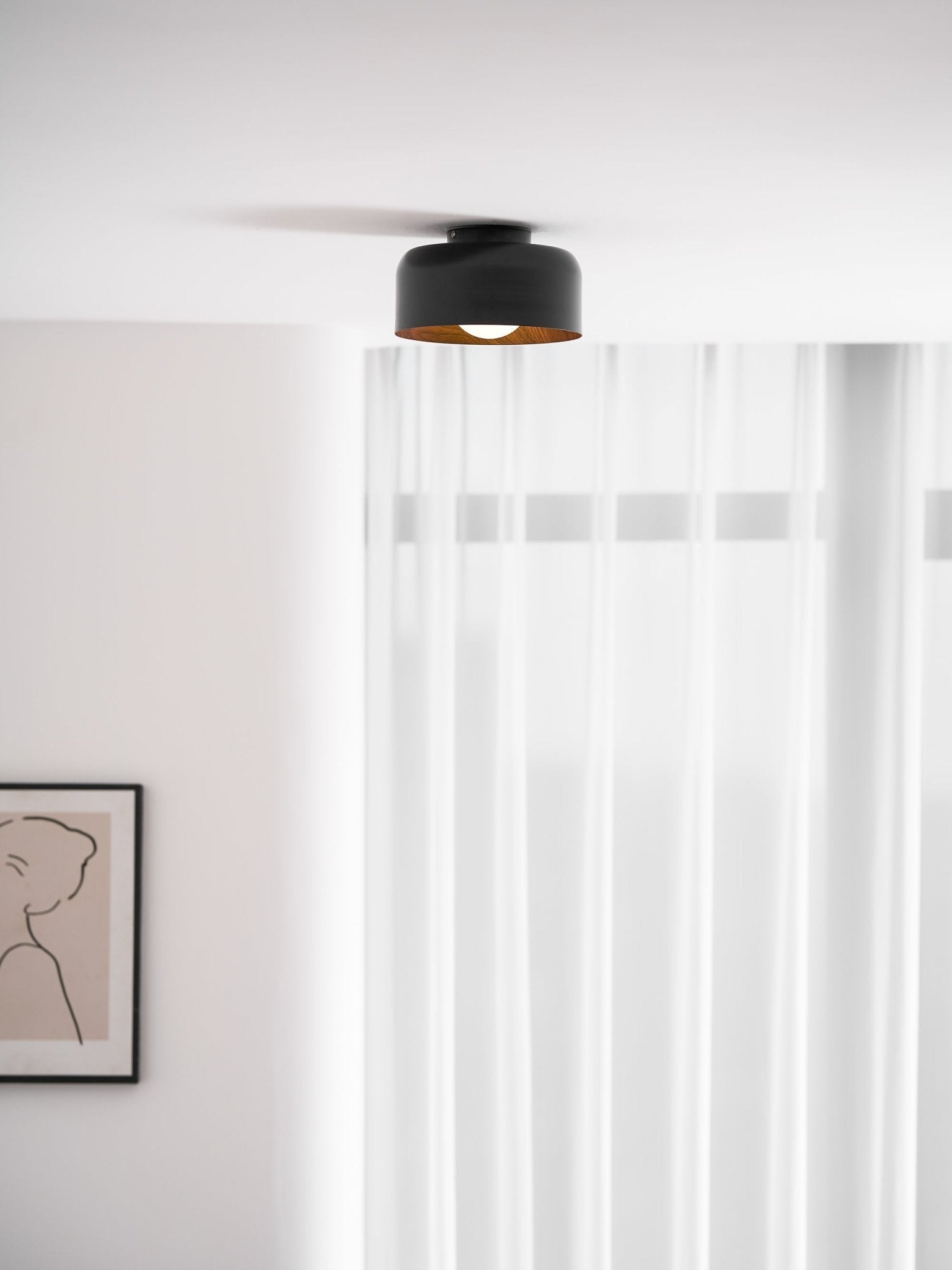 Nimbus Wood-Grain Globe Flush Mount