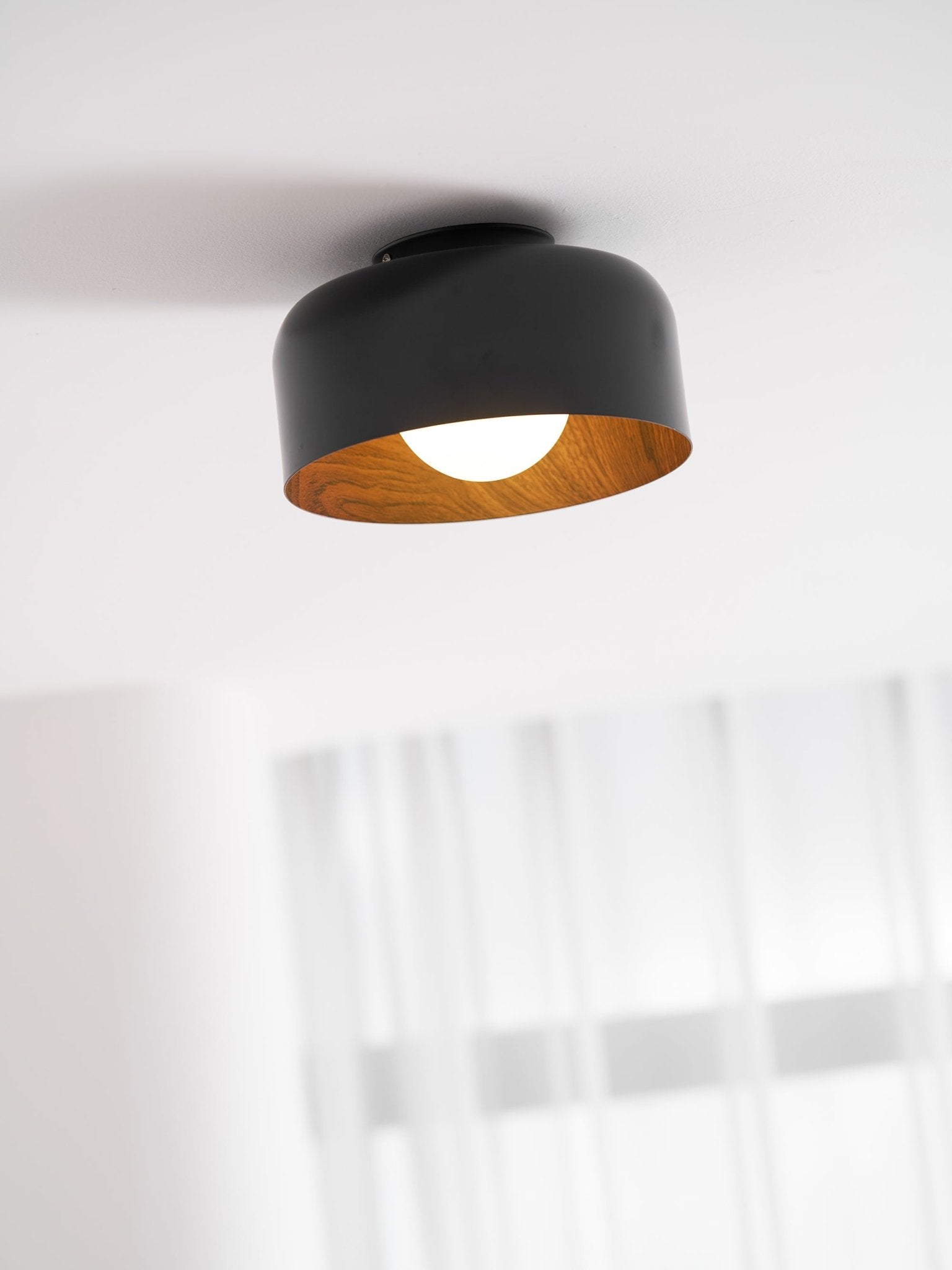Nimbus Wood-Grain Globe Flush Mount