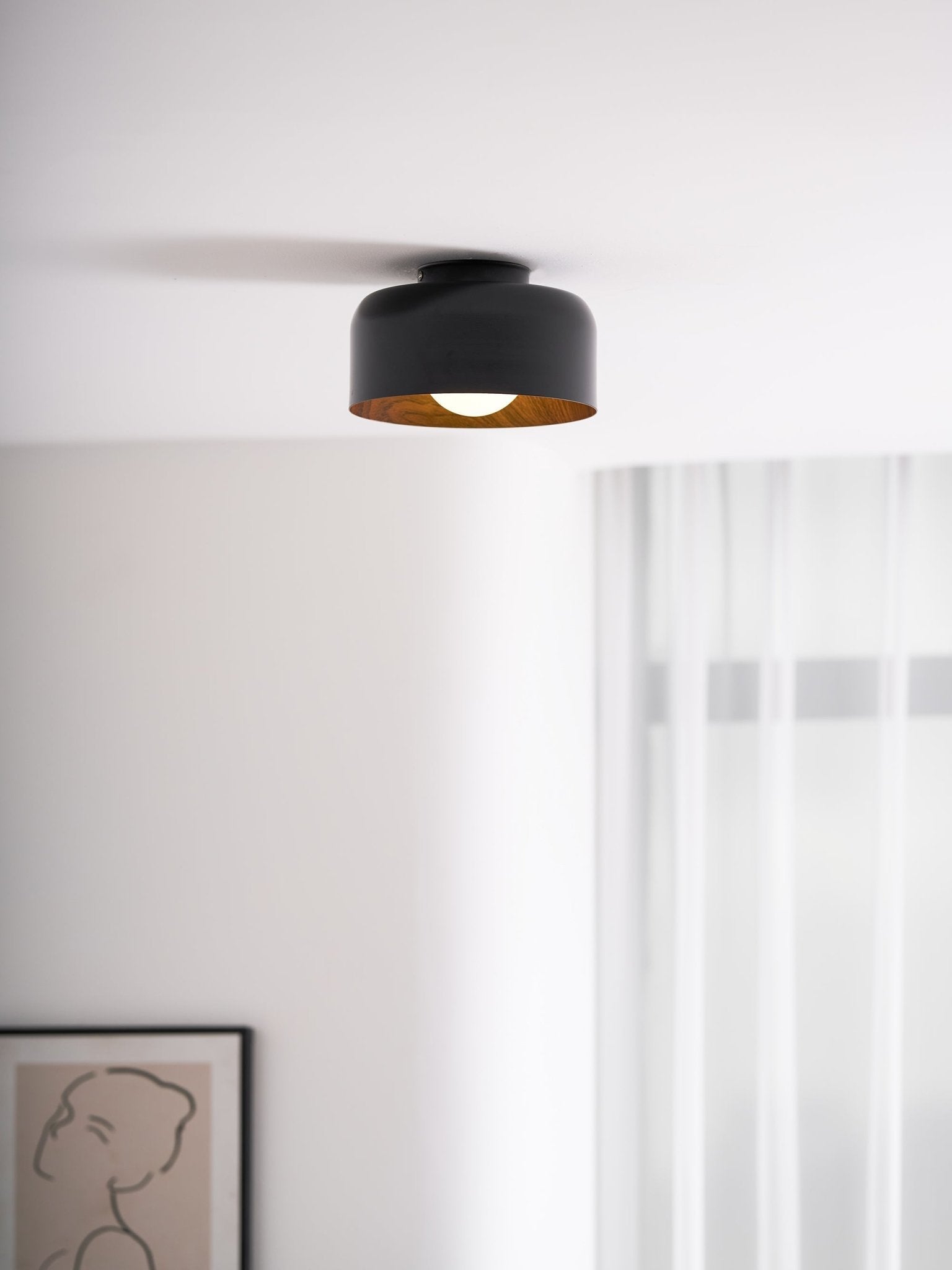 Nimbus Wood-Grain Globe Flush Mount