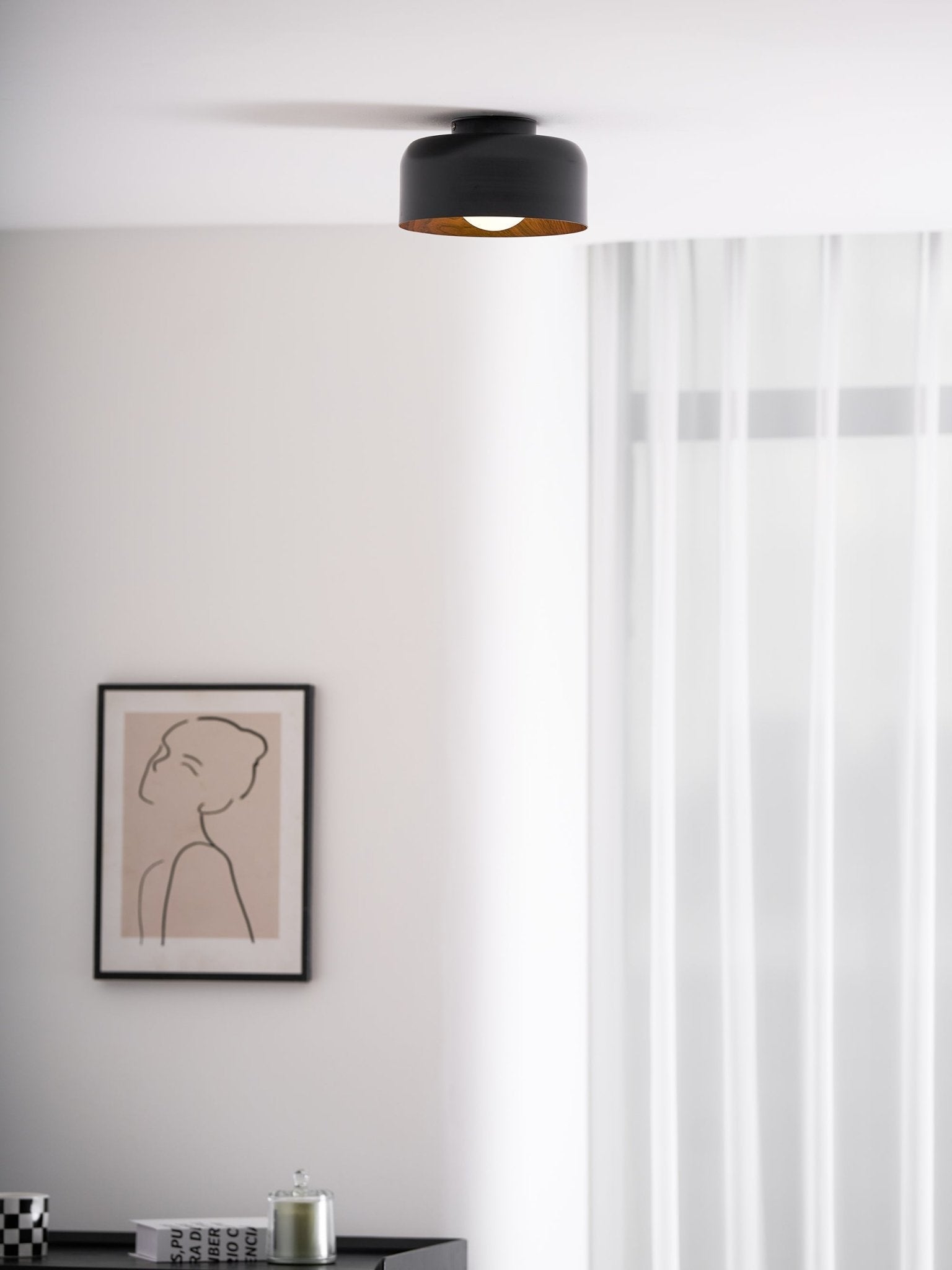 Nimbus Wood-Grain Globe Flush Mount