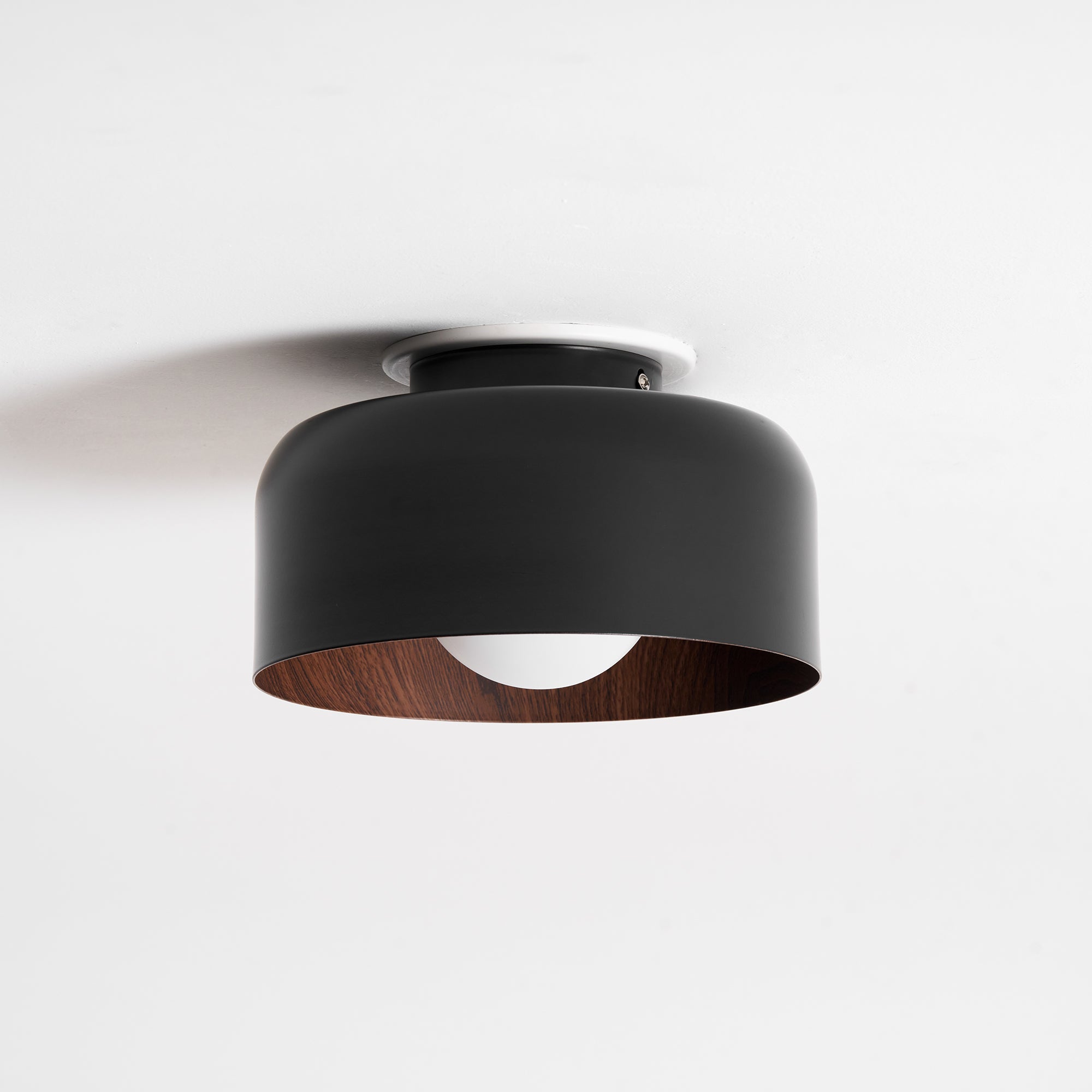 Nimbus Wood-Grain Globe Flush Mount