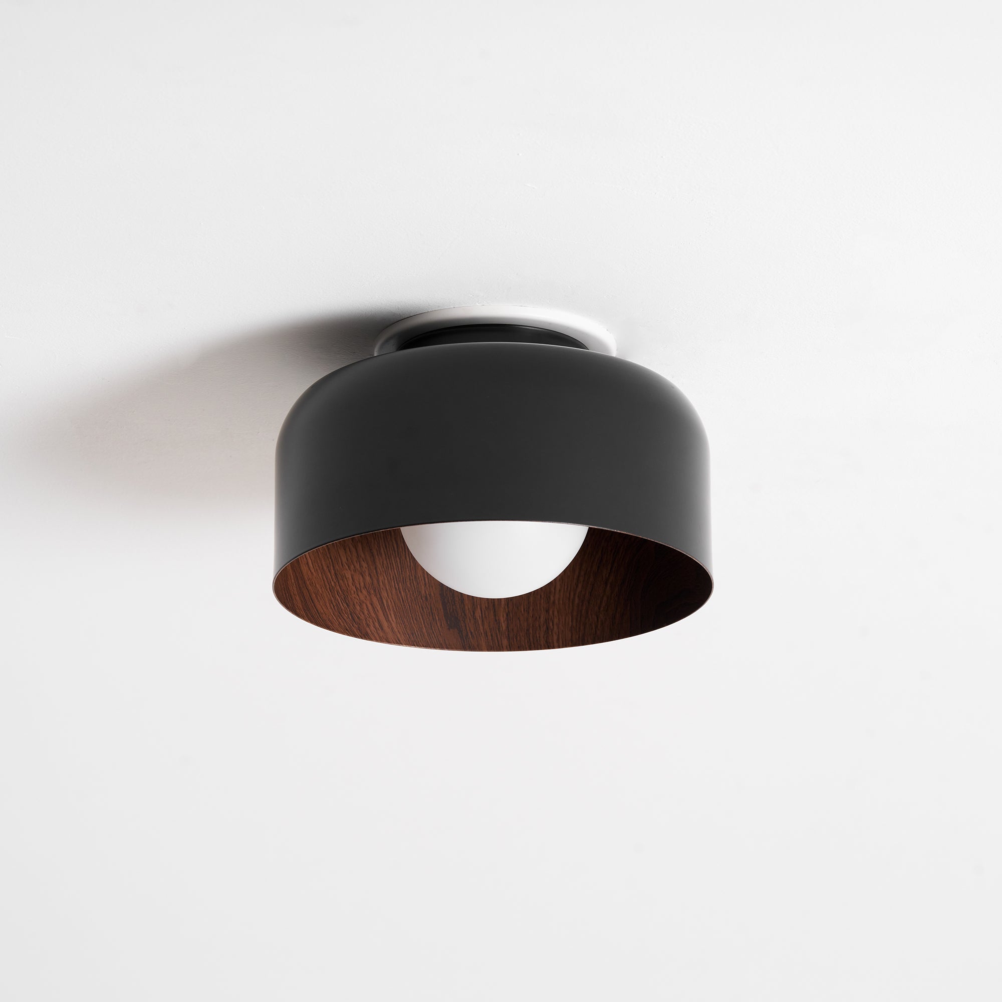 Nimbus Wood-Grain Globe Flush Mount