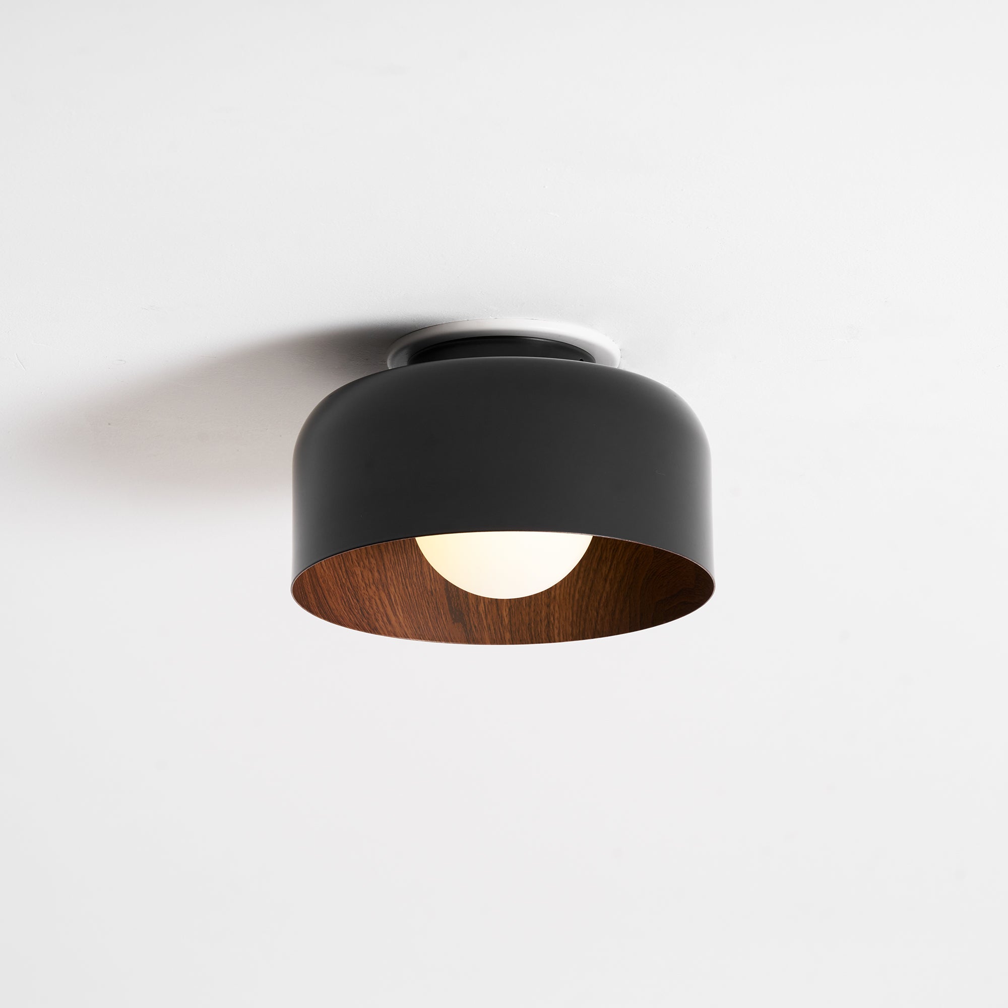 Nimbus Wood-Grain Globe Flush Mount