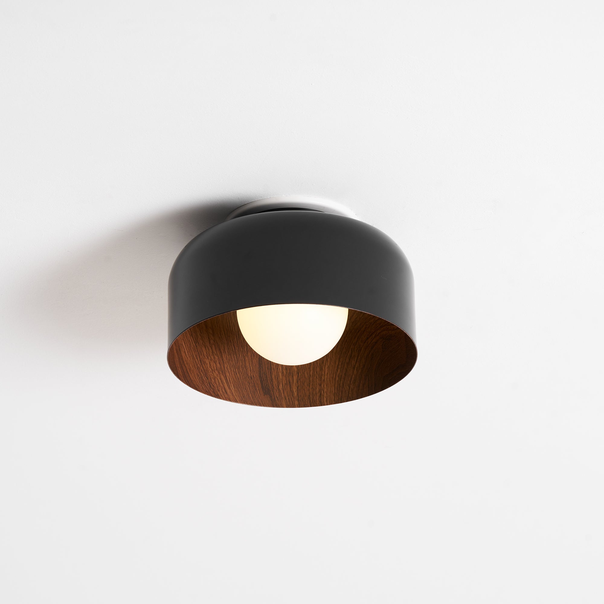 Nimbus Wood-Grain Globe Flush Mount